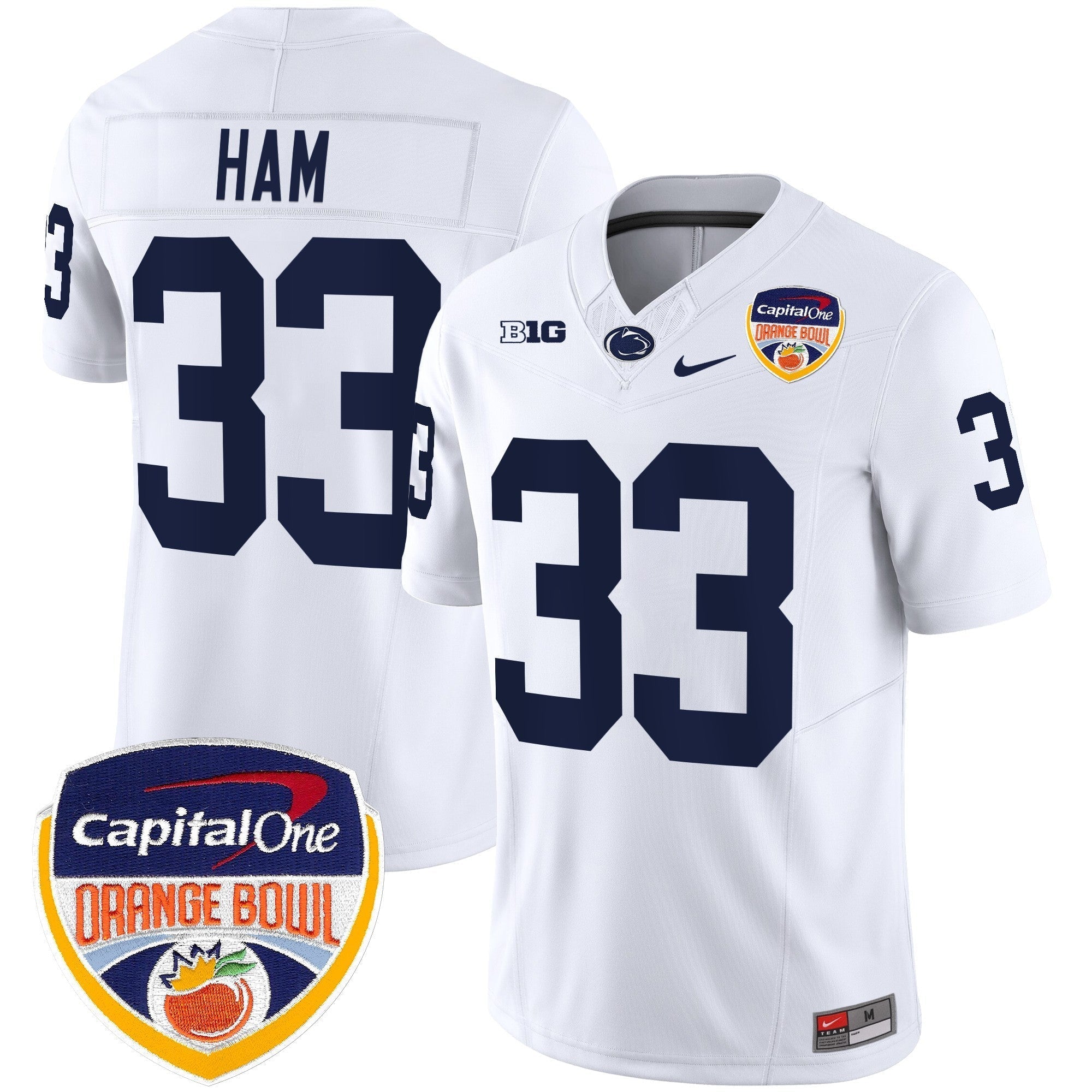 Men Penn State Nittany Lions Orange Bowl Patch Vapor Limited Jersey - All Stitched