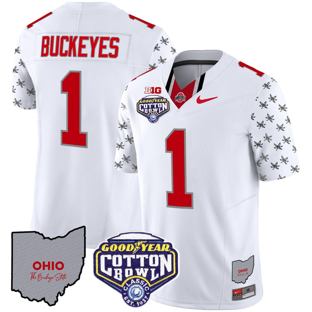 Men Ohio State Buckeyes Cotton Bowl Patch Vapor Limited Jersey - All Stitched