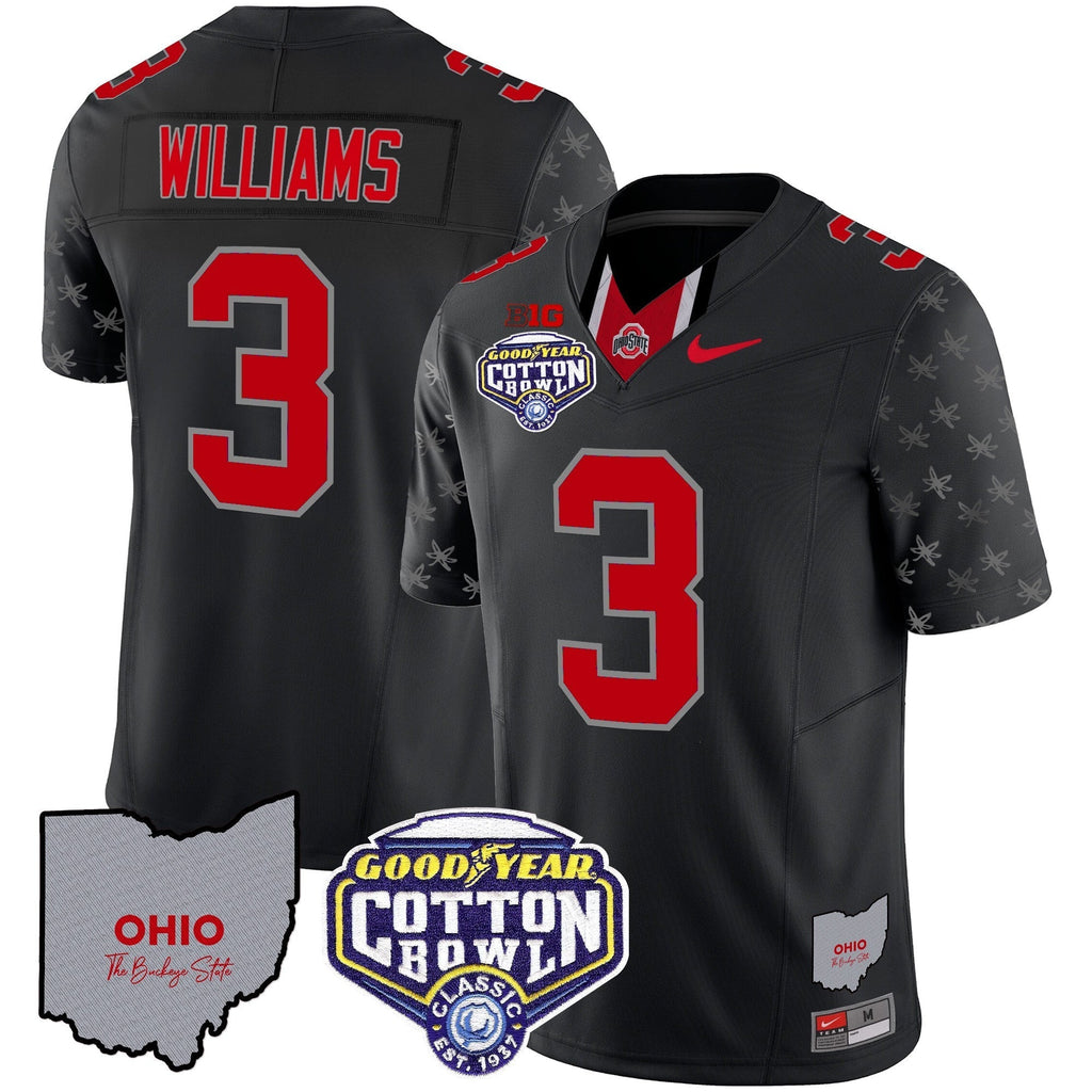 Men Ohio State Buckeyes Cotton Bowl Patch Vapor Limited Jersey - All Stitched