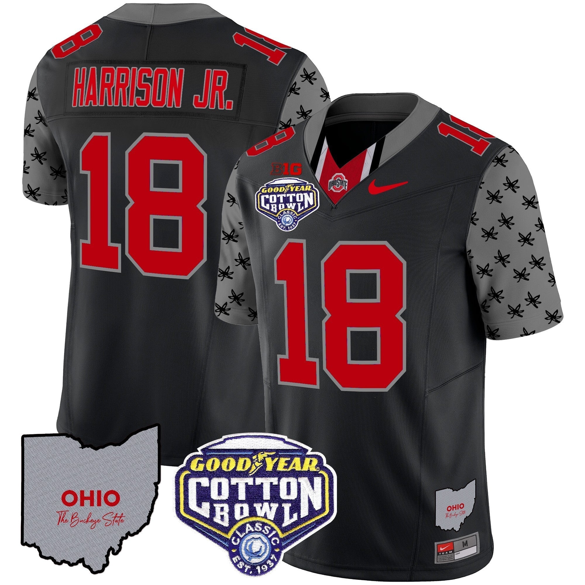 Men Ohio State Buckeyes Cotton Bowl Patch Vapor Limited Jersey - All Stitched