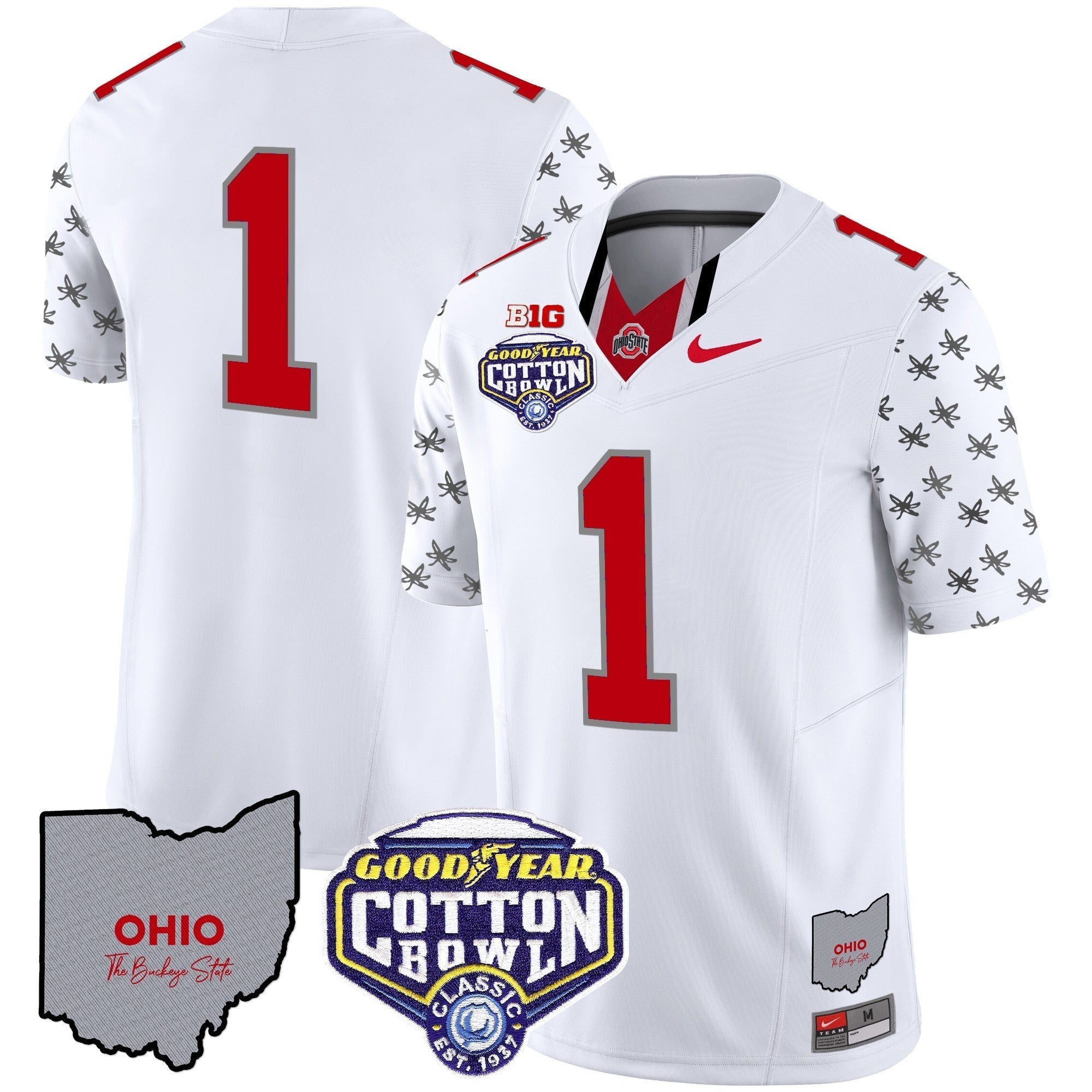 Men Ohio State Buckeyes Cotton Bowl Patch Vapor Limited Jersey - All Stitched