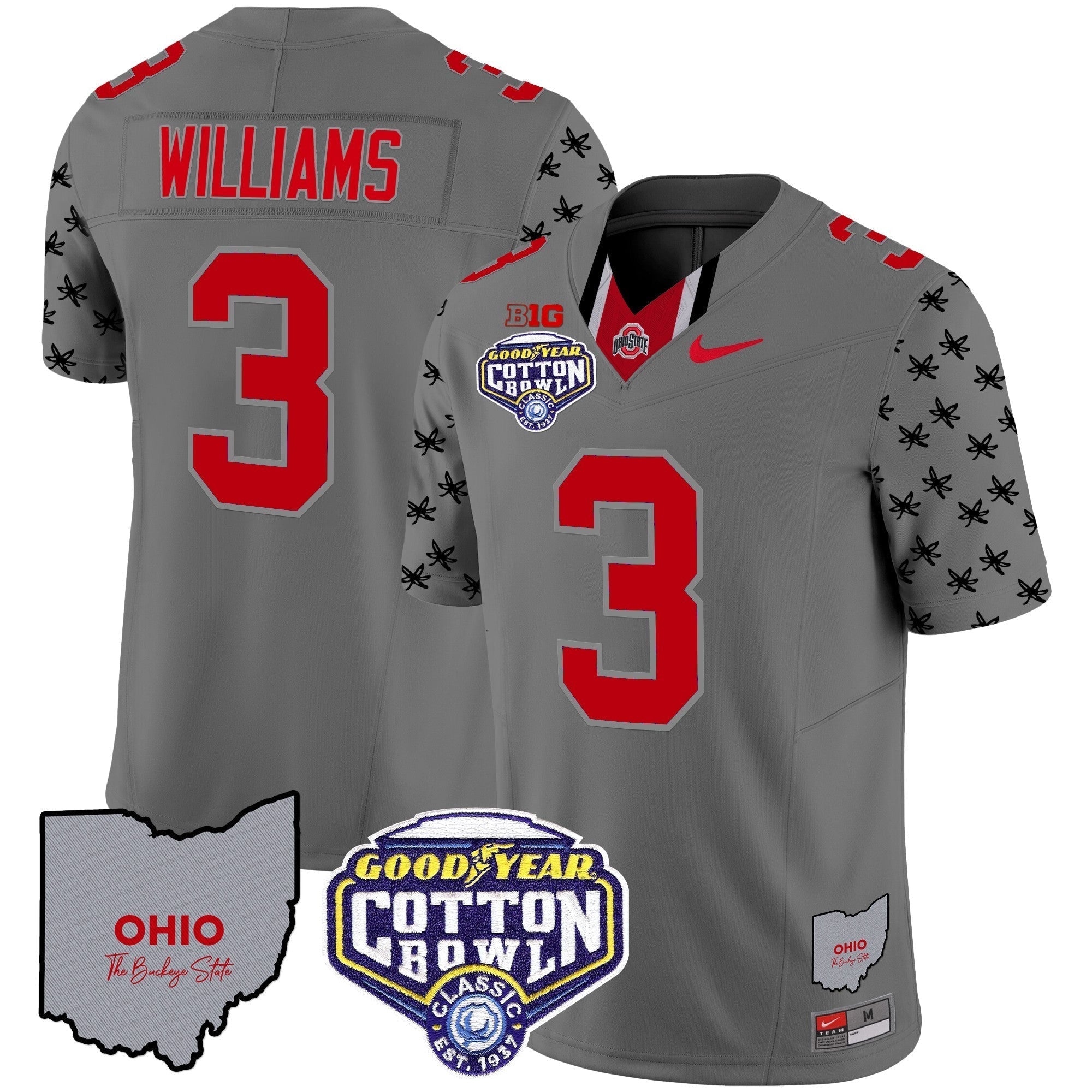 Men Ohio State Buckeyes Cotton Bowl Patch Vapor Limited Jersey - All Stitched