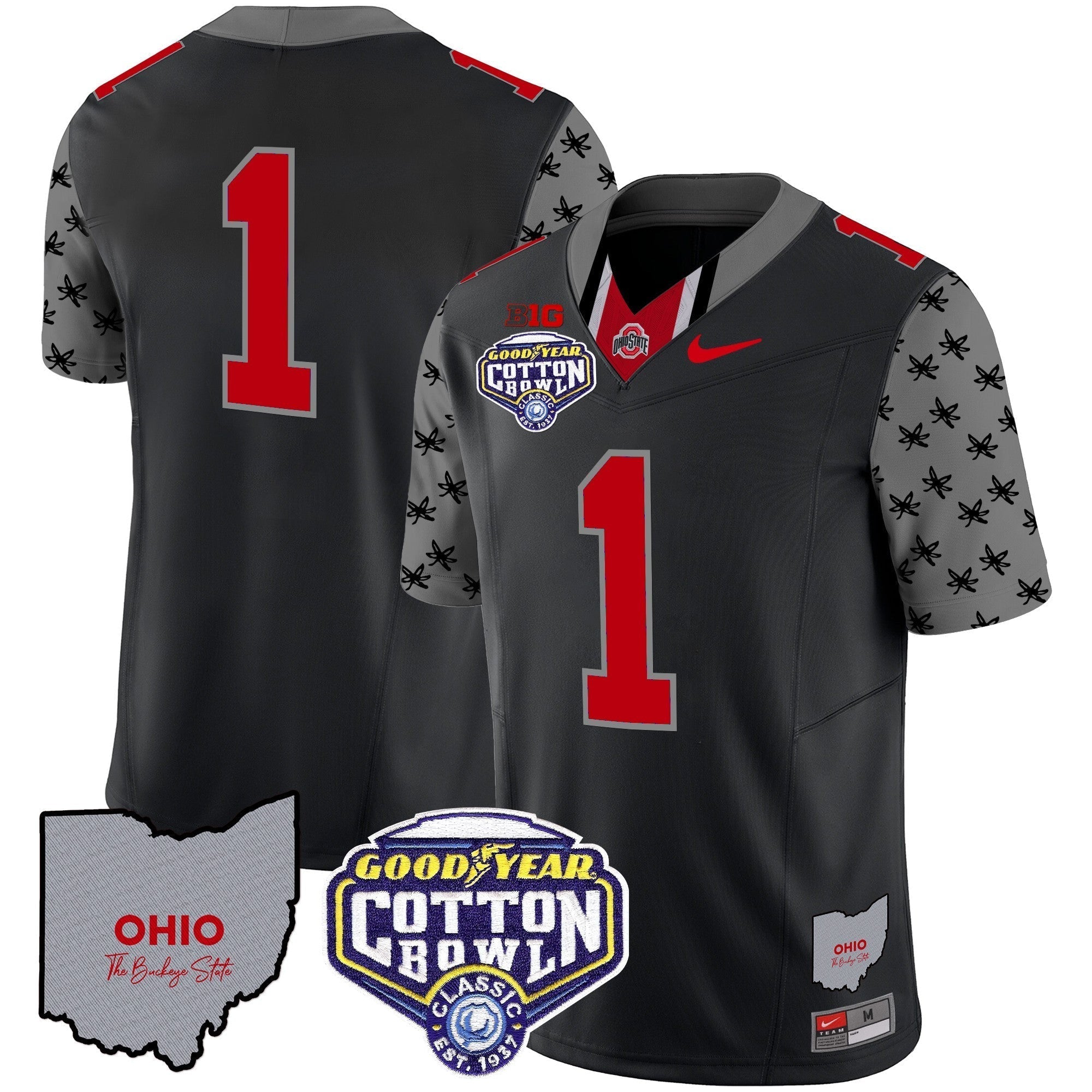 Men Ohio State Buckeyes Cotton Bowl Patch Vapor Limited Jersey - All Stitched