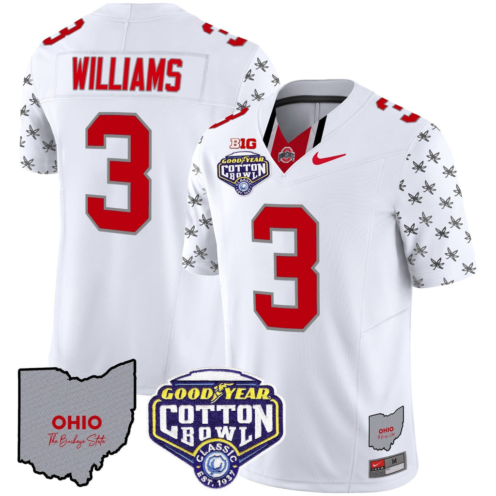 Men Ohio State Buckeyes Cotton Bowl Patch Vapor Limited Jersey - All Stitched
