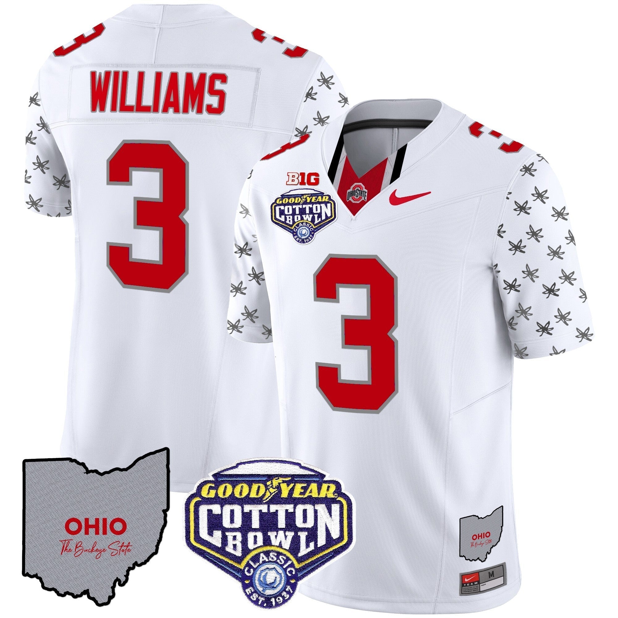 Men Ohio State Buckeyes Cotton Bowl Patch Vapor Limited Jersey - All Stitched