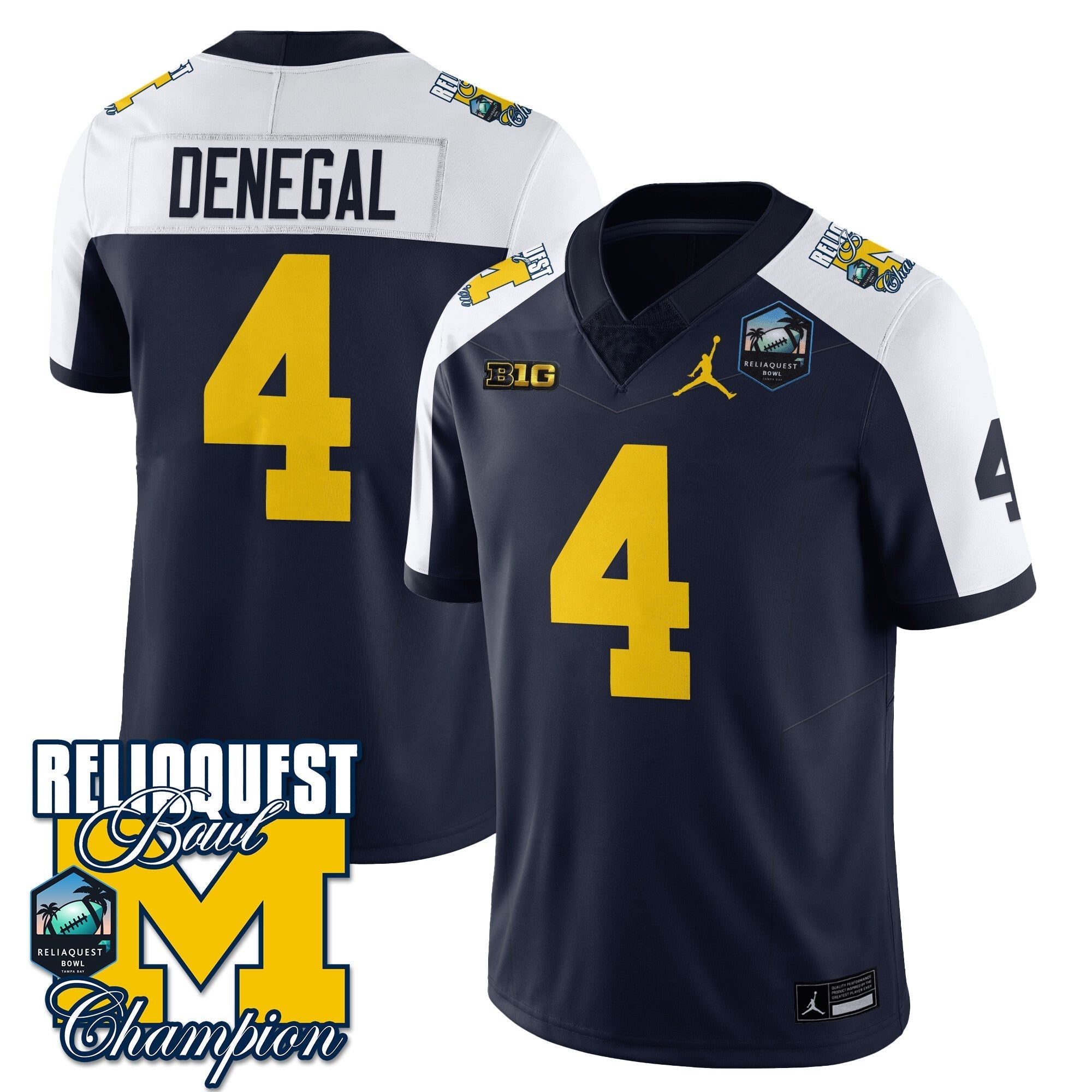 Men Michigan Wolverines 2024 ReliaQuest Bowl Champions Jersey - All Stitched