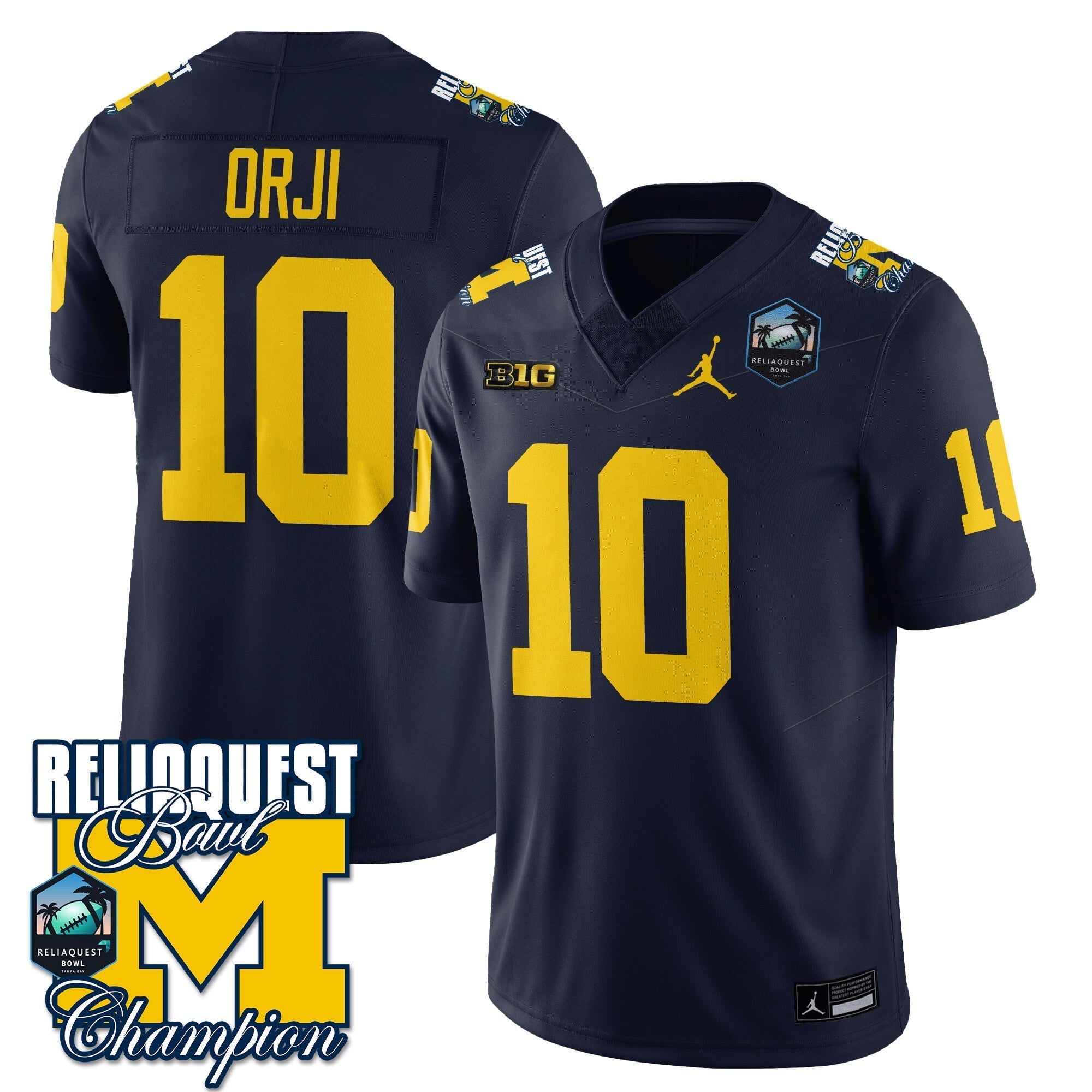 Men Michigan Wolverines 2024 ReliaQuest Bowl Champions Jersey - All Stitched
