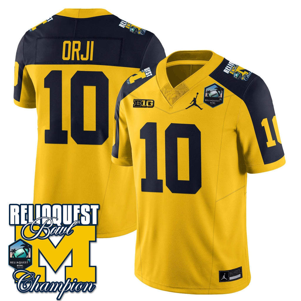Men Michigan Wolverines 2024 ReliaQuest Bowl Champions Jersey - All Stitched