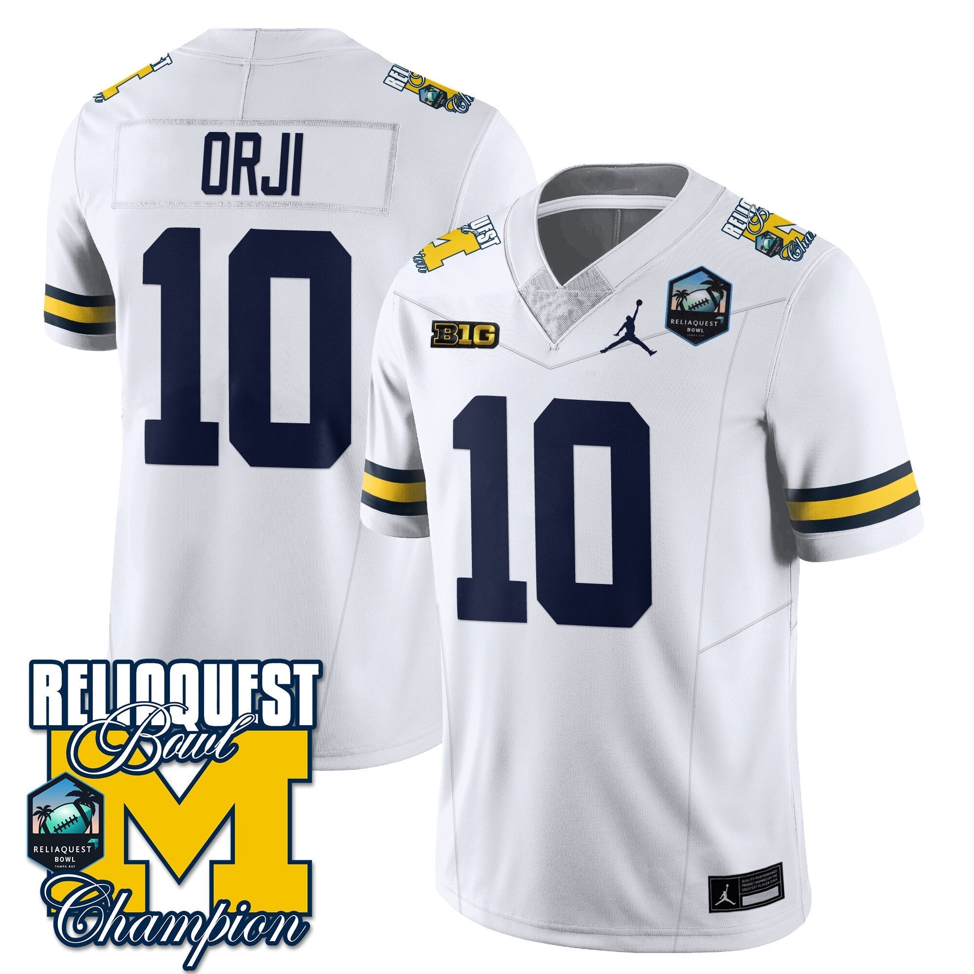 Men Michigan Wolverines 2024 ReliaQuest Bowl Champions Jersey - All Stitched