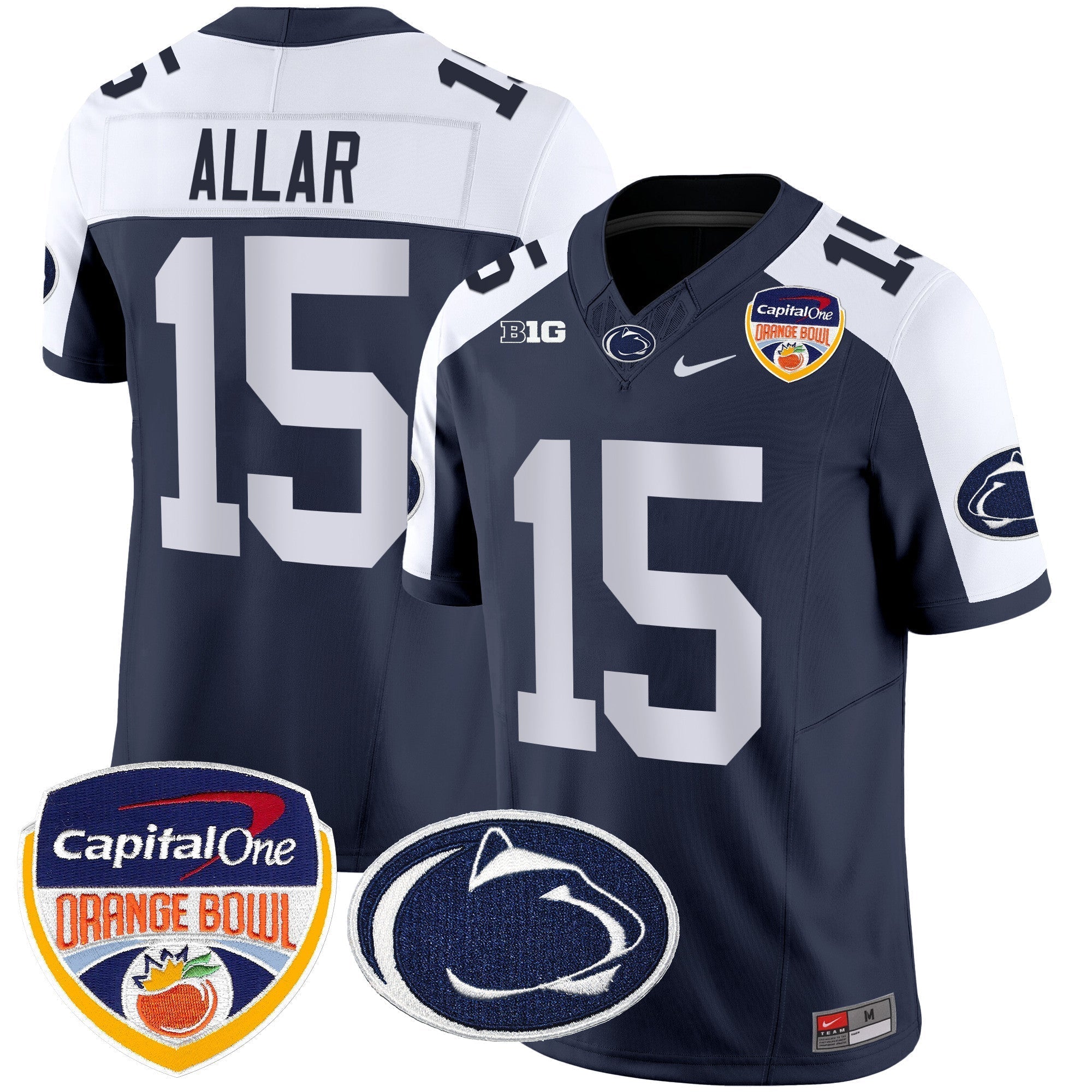 Men Penn State Nittany Lions Orange Bowl Patch Vapor Limited Jersey - All Stitched