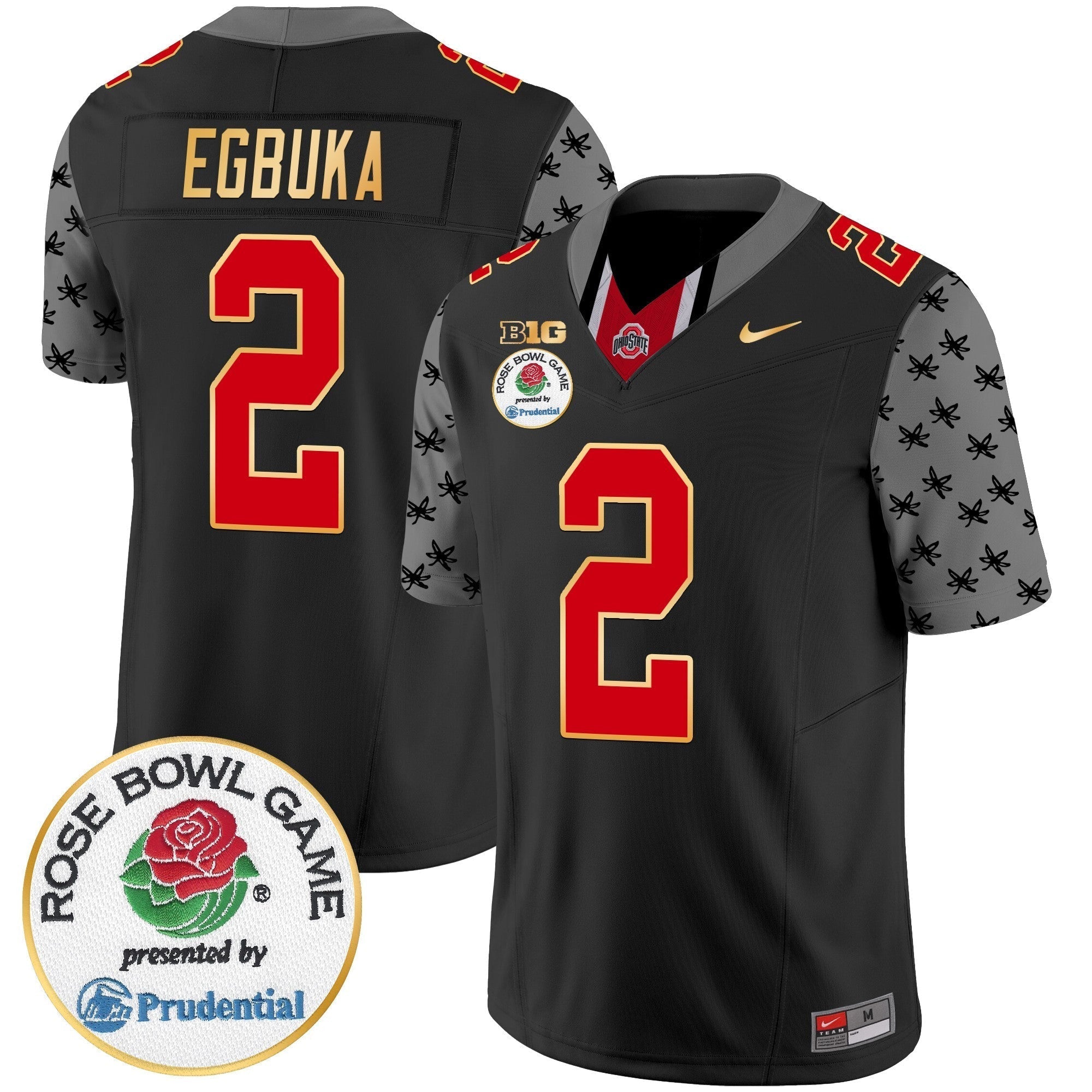 Men Ohio State Buckeyes Rose Bowl Gold Trim Vapor Limited Jersey - All Stitched