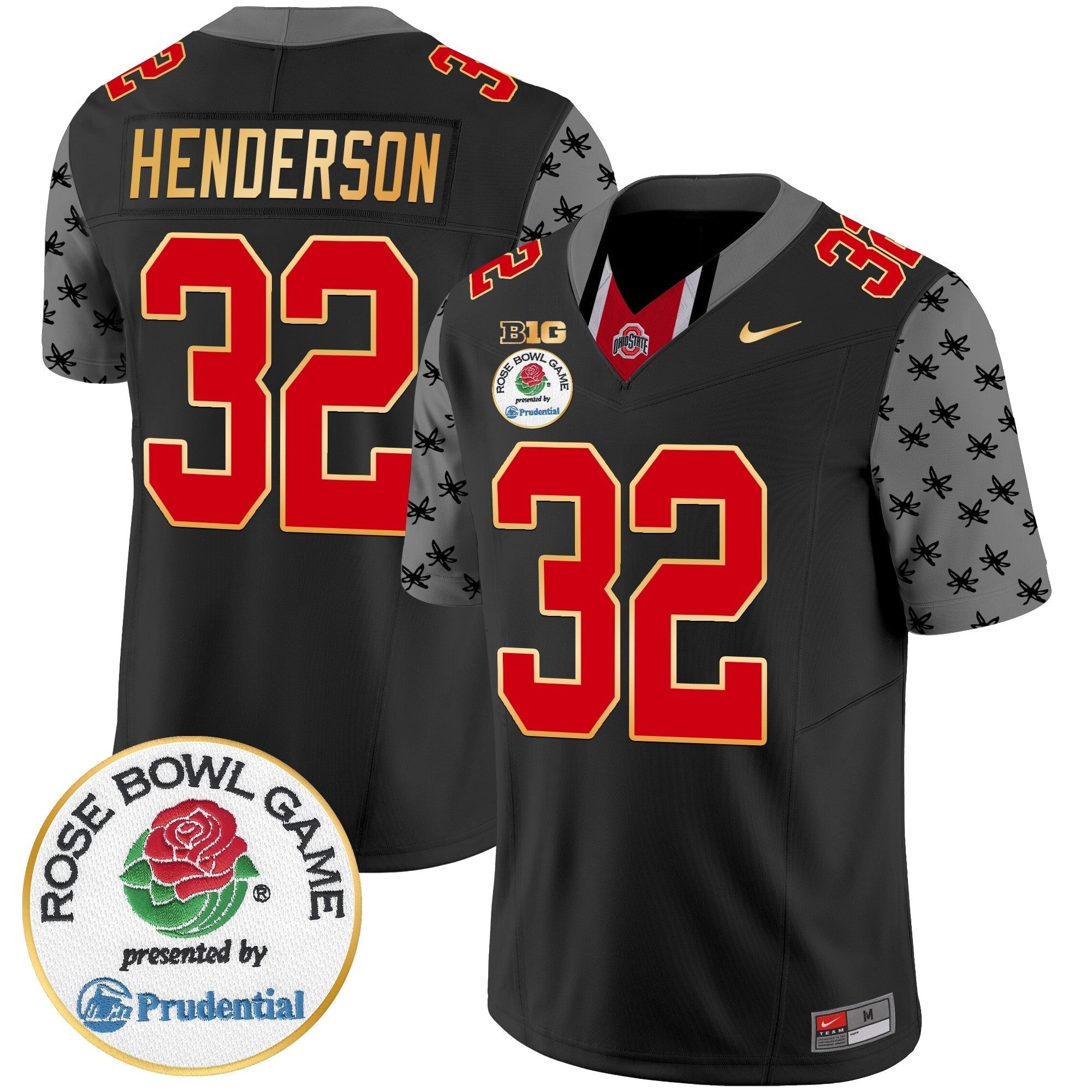 Men Ohio State Buckeyes Rose Bowl Gold Trim Vapor Limited Jersey - All Stitched