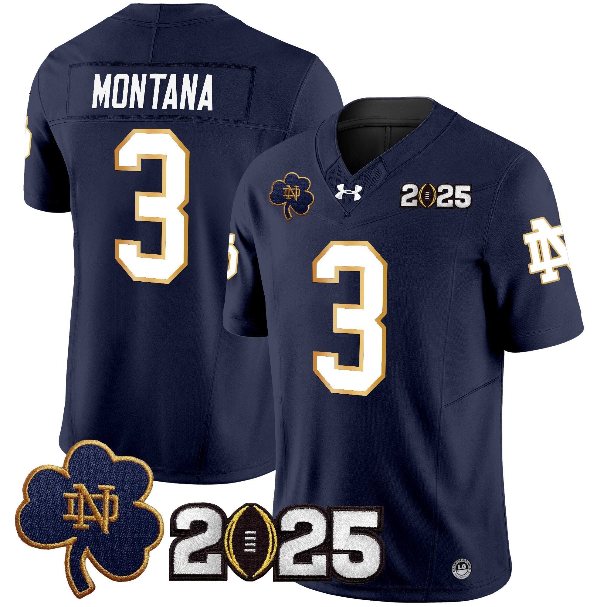 Men Notre Dame Fighting Irish 2025 CFP Final Patch Vapor Limited Jersey - All Stitched