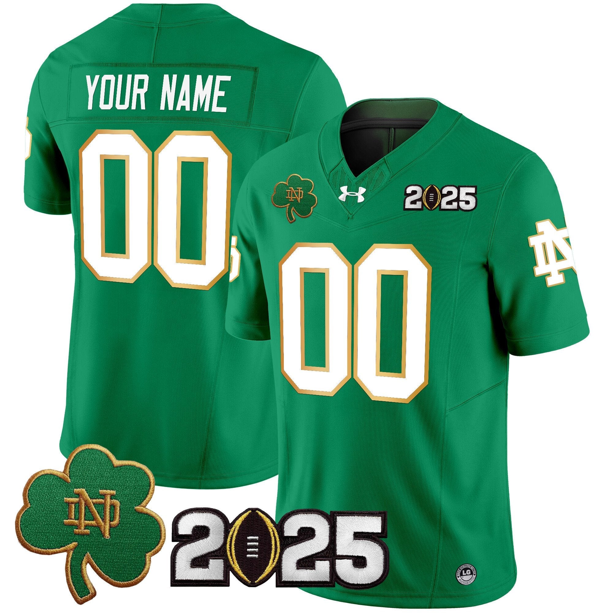 Custom Notre Dame Fighting Irish 2025 CFP Final Patch Vapor Limited Jersey - All Stitched