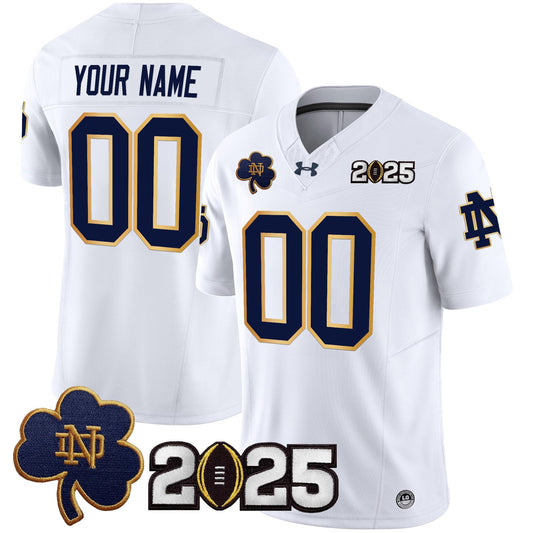 Custom Notre Dame Fighting Irish 2025 CFP Final Patch Vapor Limited Jersey - All Stitched