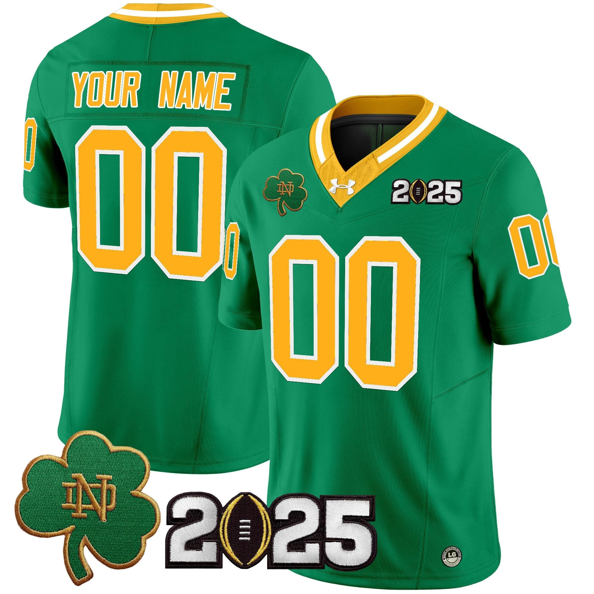 Custom Notre Dame Fighting Irish 2025 CFP Final Patch Vapor Limited Jersey - All Stitched