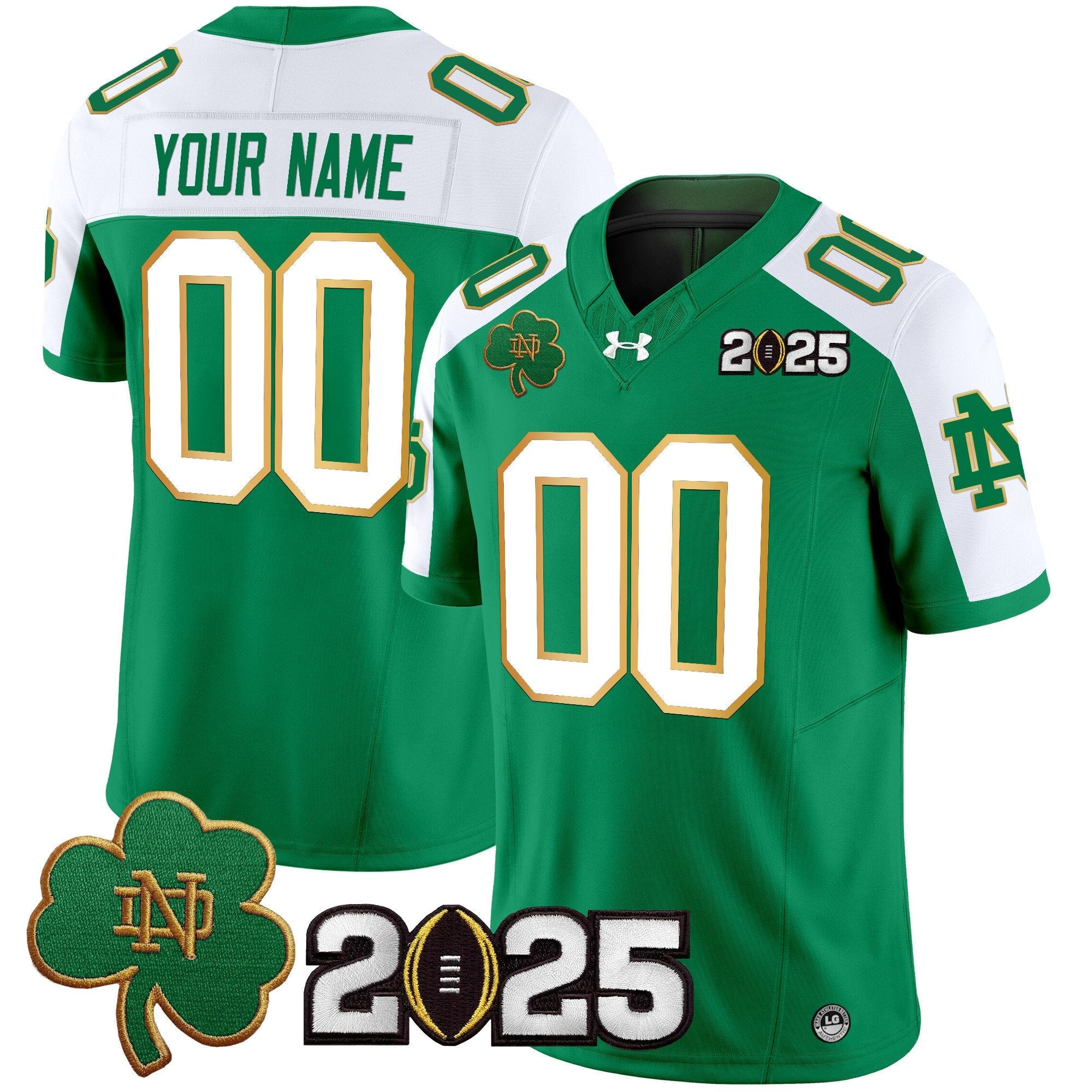 Custom Notre Dame Fighting Irish 2025 CFP Final Patch Vapor Limited Jersey - All Stitched