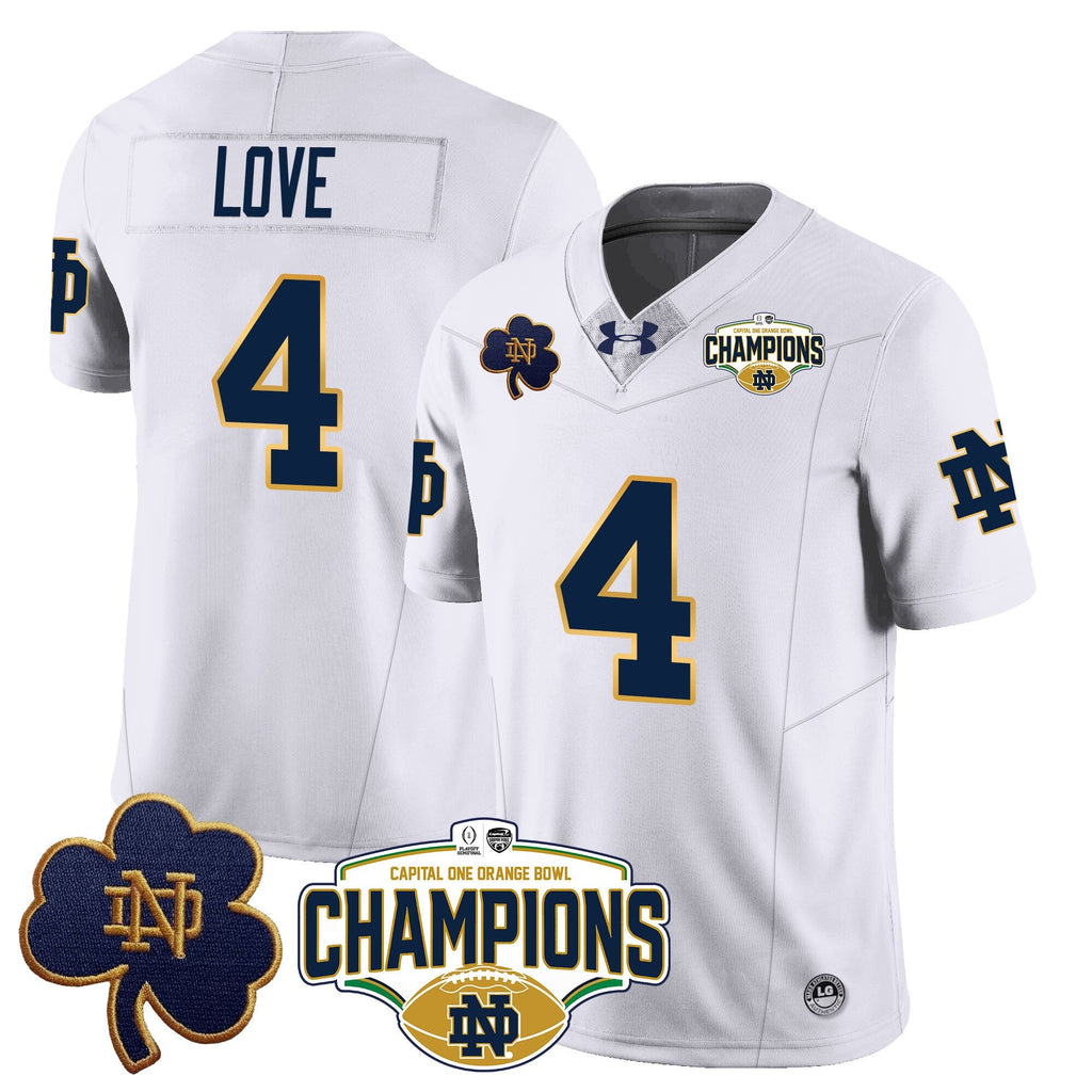 Men Notre Dame Fighting Irish 2025 Orange Bowl Champions Jersey N5 - All Stitched