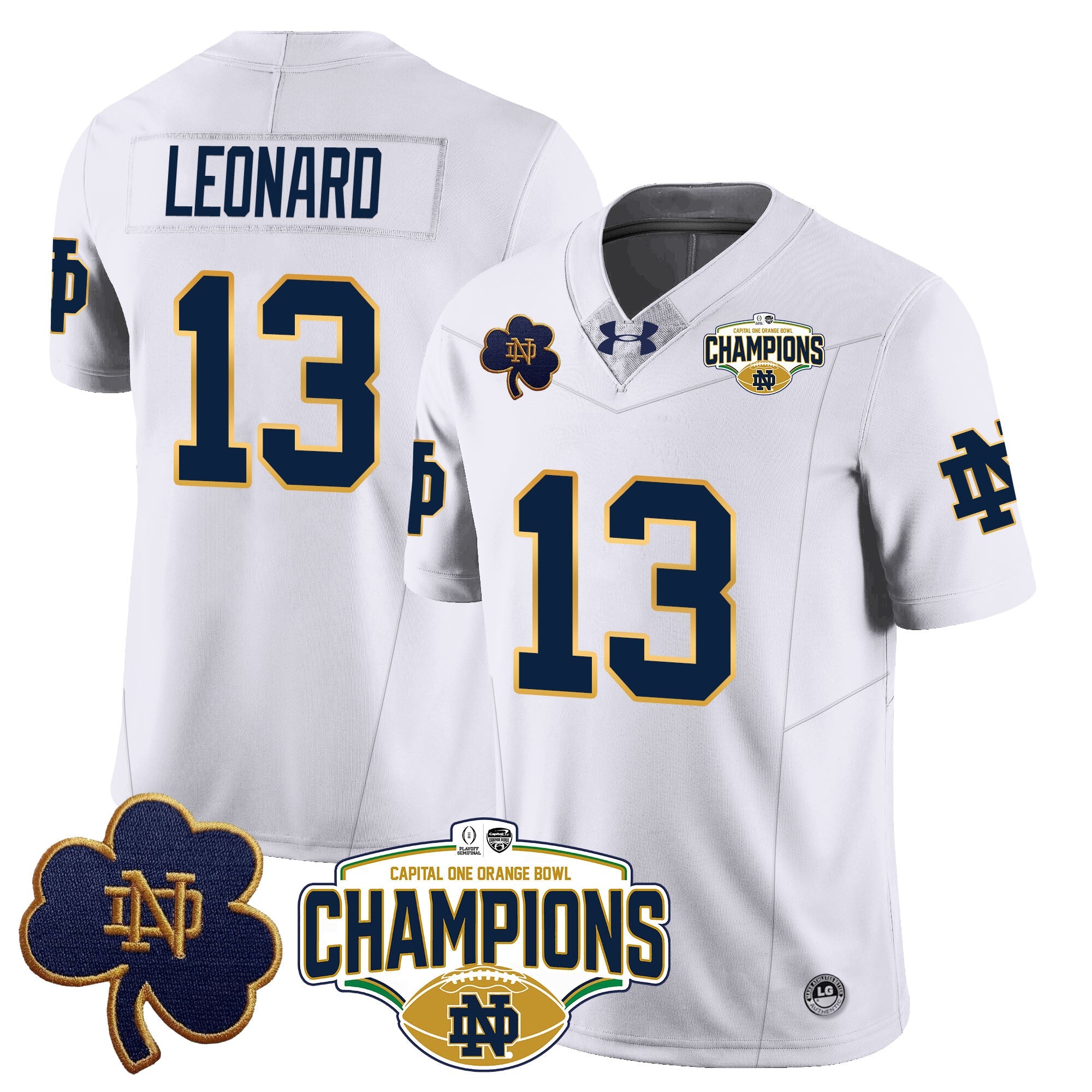 Men Notre Dame Fighting Irish 2025 Orange Bowl Champions Jersey N5 - All Stitched