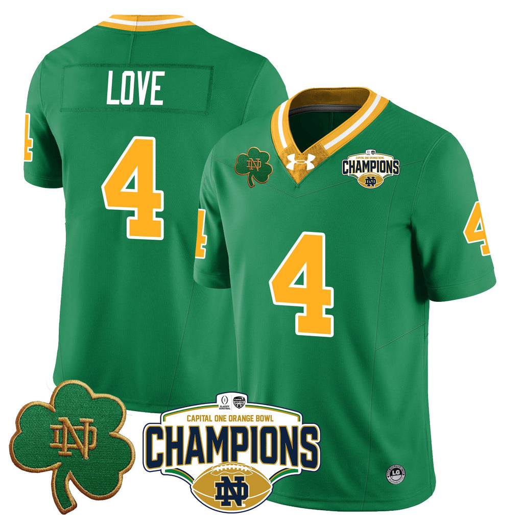 Men Notre Dame Fighting Irish 2025 Orange Bowl Champions Jersey N5 - All Stitched
