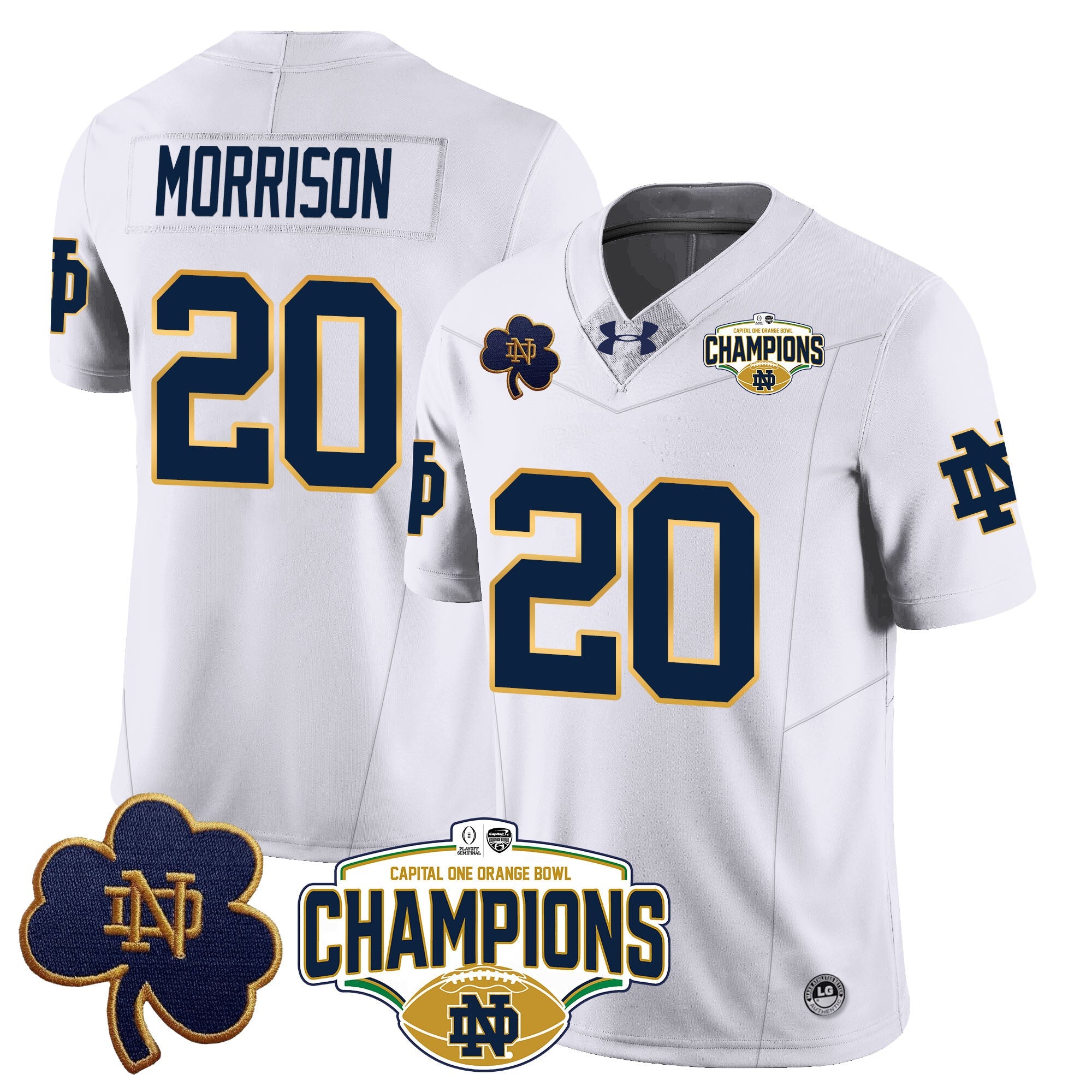 Men Notre Dame Fighting Irish 2025 Orange Bowl Champions Jersey N5 - All Stitched