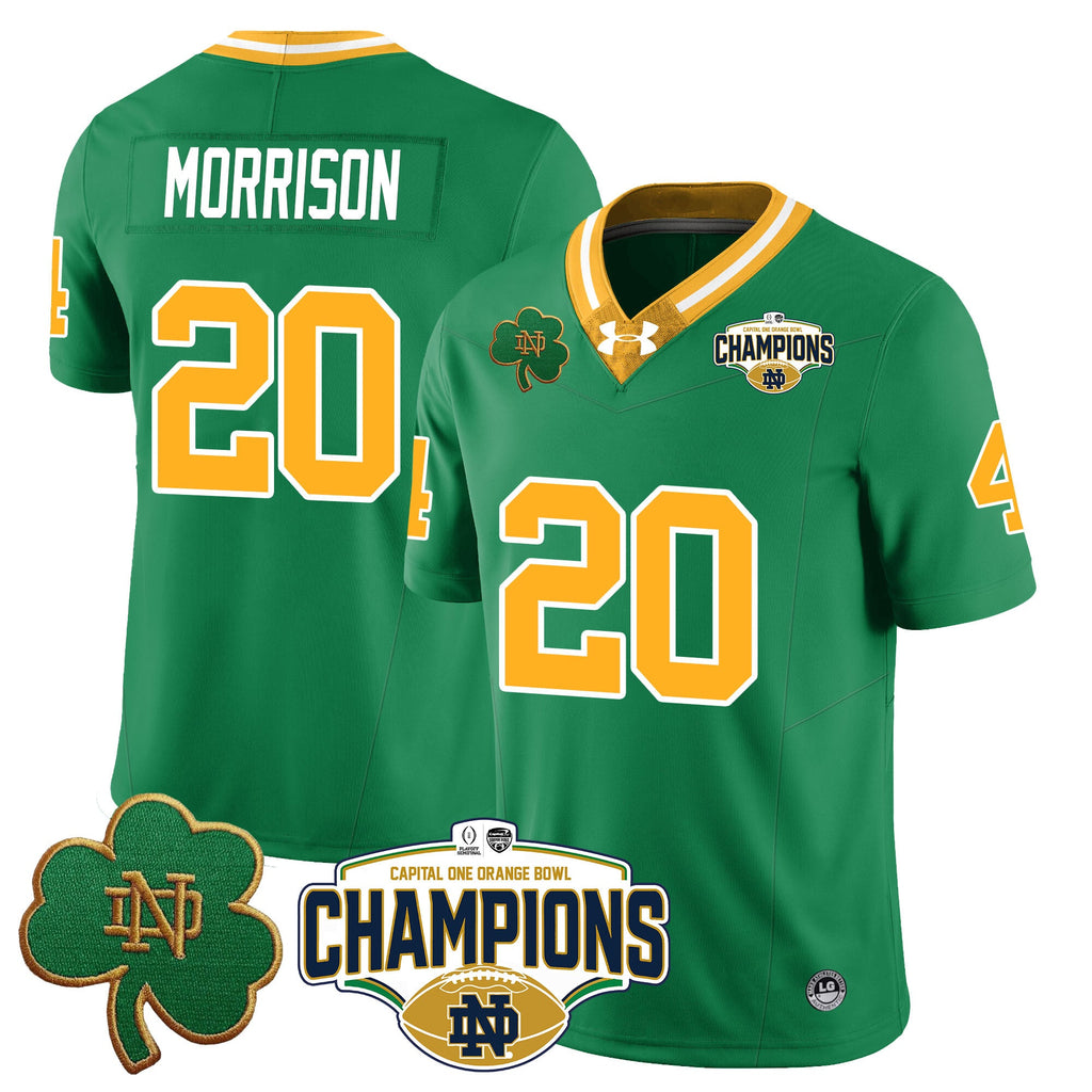 Men Notre Dame Fighting Irish 2025 Orange Bowl Champions Jersey N5 - All Stitched