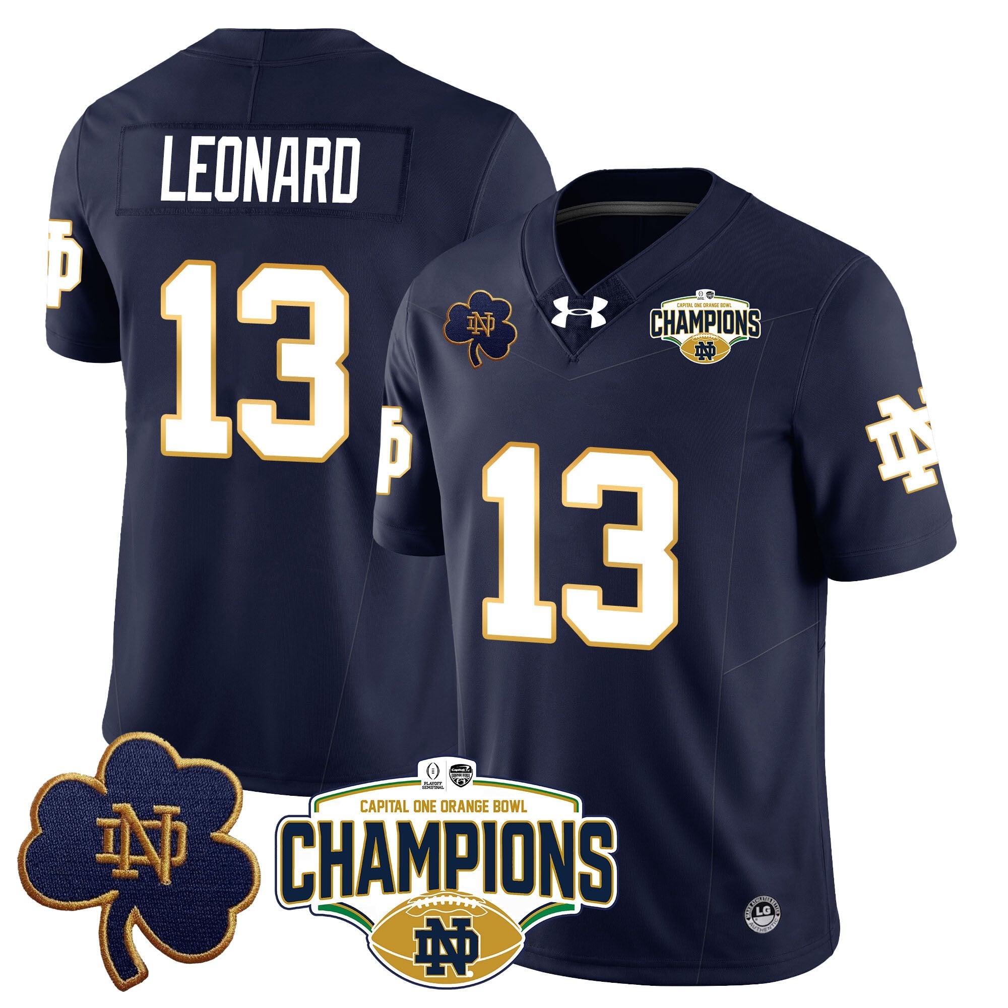 Men Notre Dame Fighting Irish 2025 Orange Bowl Champions Jersey N5 - All Stitched