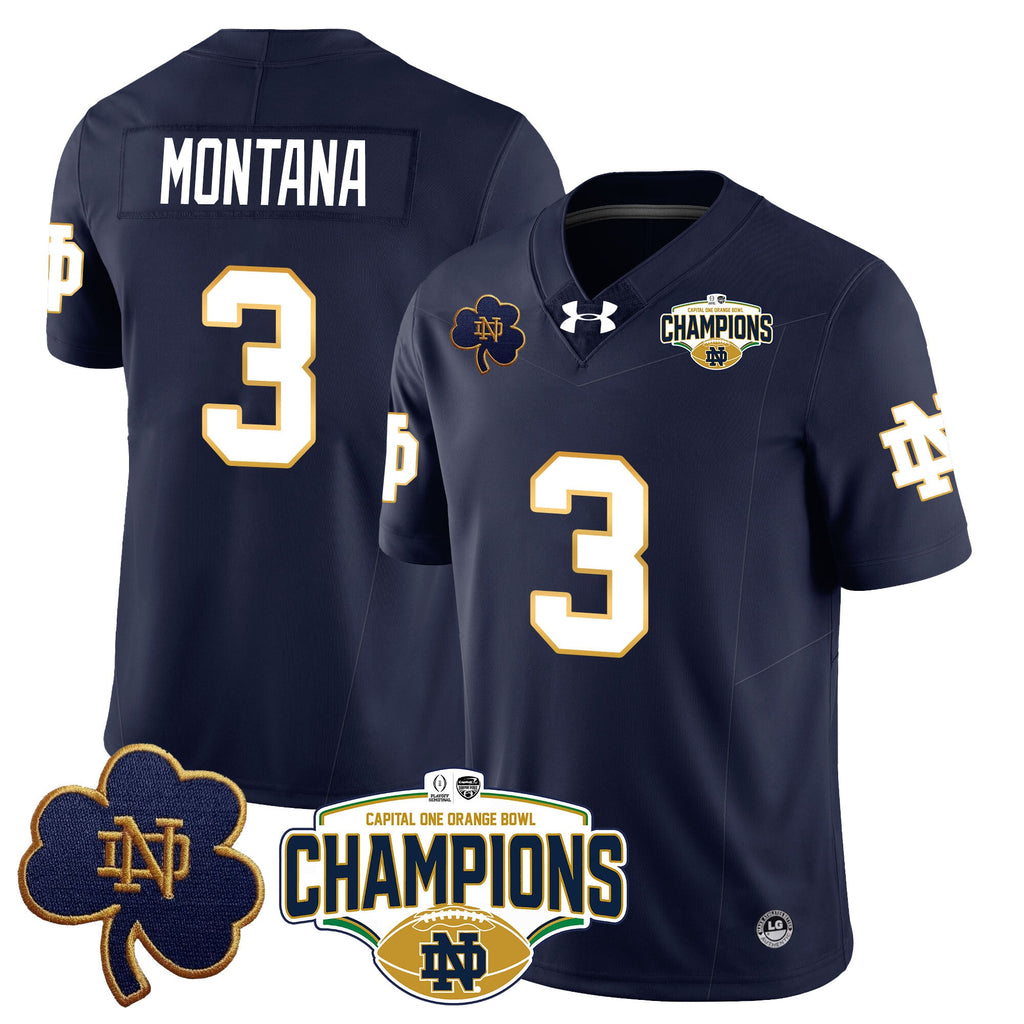 Men Notre Dame Fighting Irish 2025 Orange Bowl Champions Jersey N5 - All Stitched