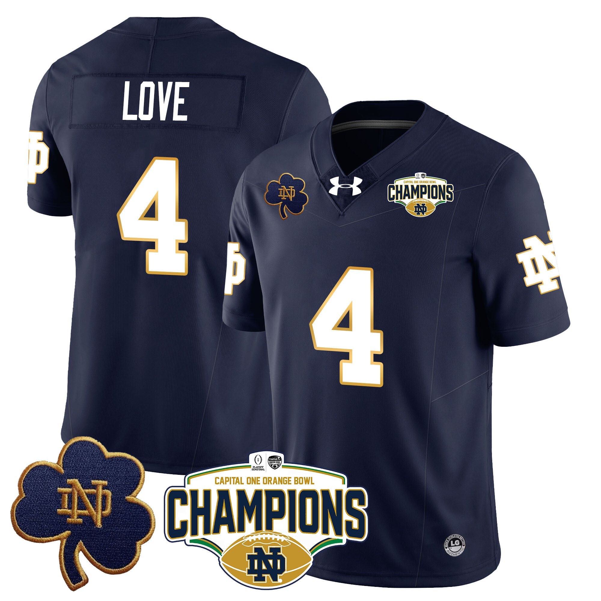 Men Notre Dame Fighting Irish 2025 Orange Bowl Champions Jersey N5 - All Stitched