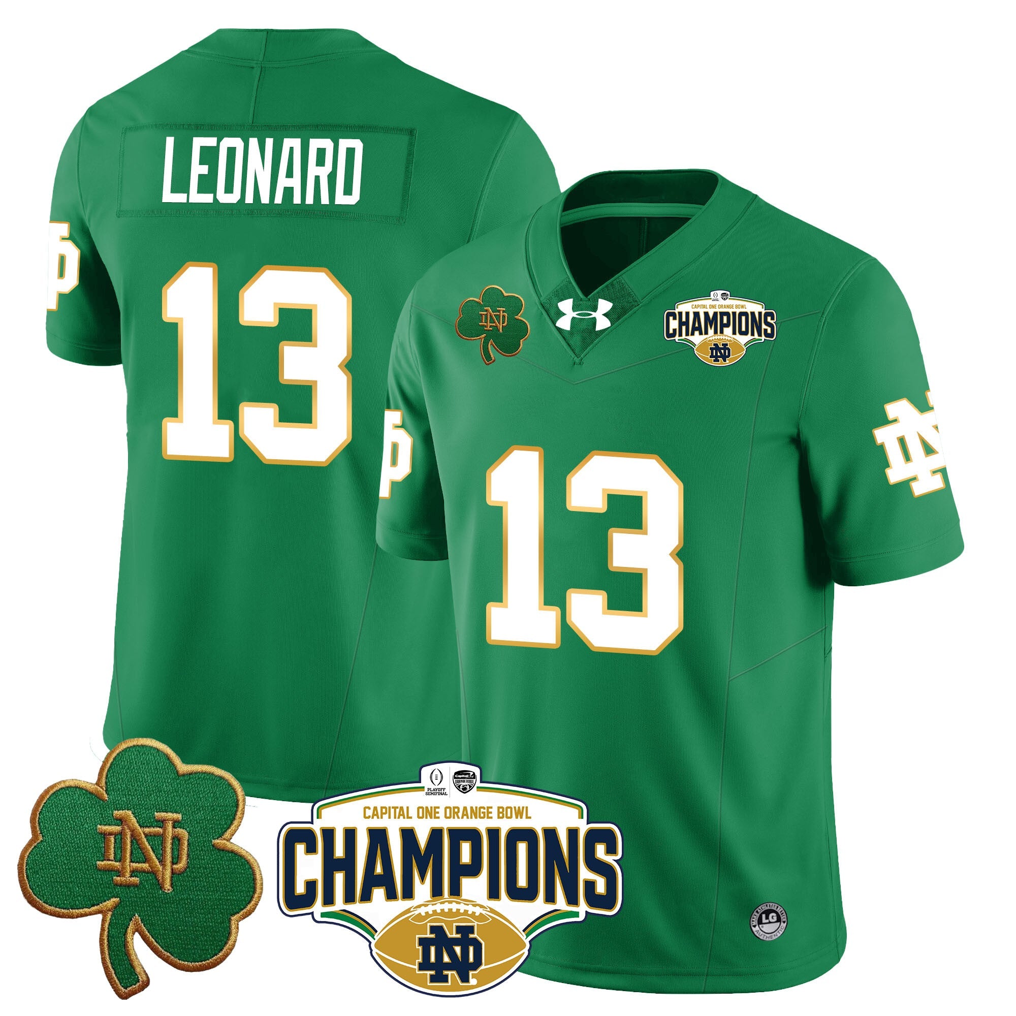 Men Notre Dame Fighting Irish 2025 Orange Bowl Champions Jersey N5 - All Stitched