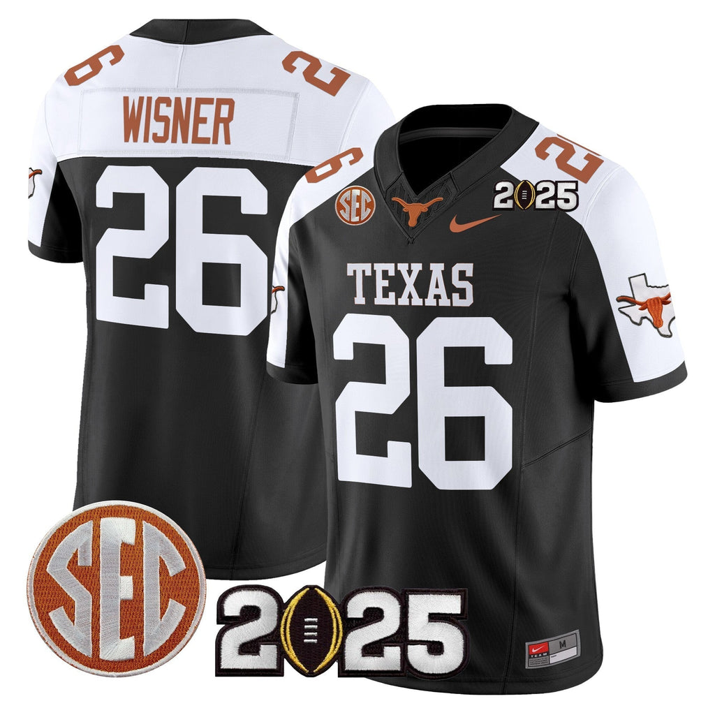 Men Texas Longhorns 2025 CFP Final Patch Vapor Limited Jersey - All Stitched