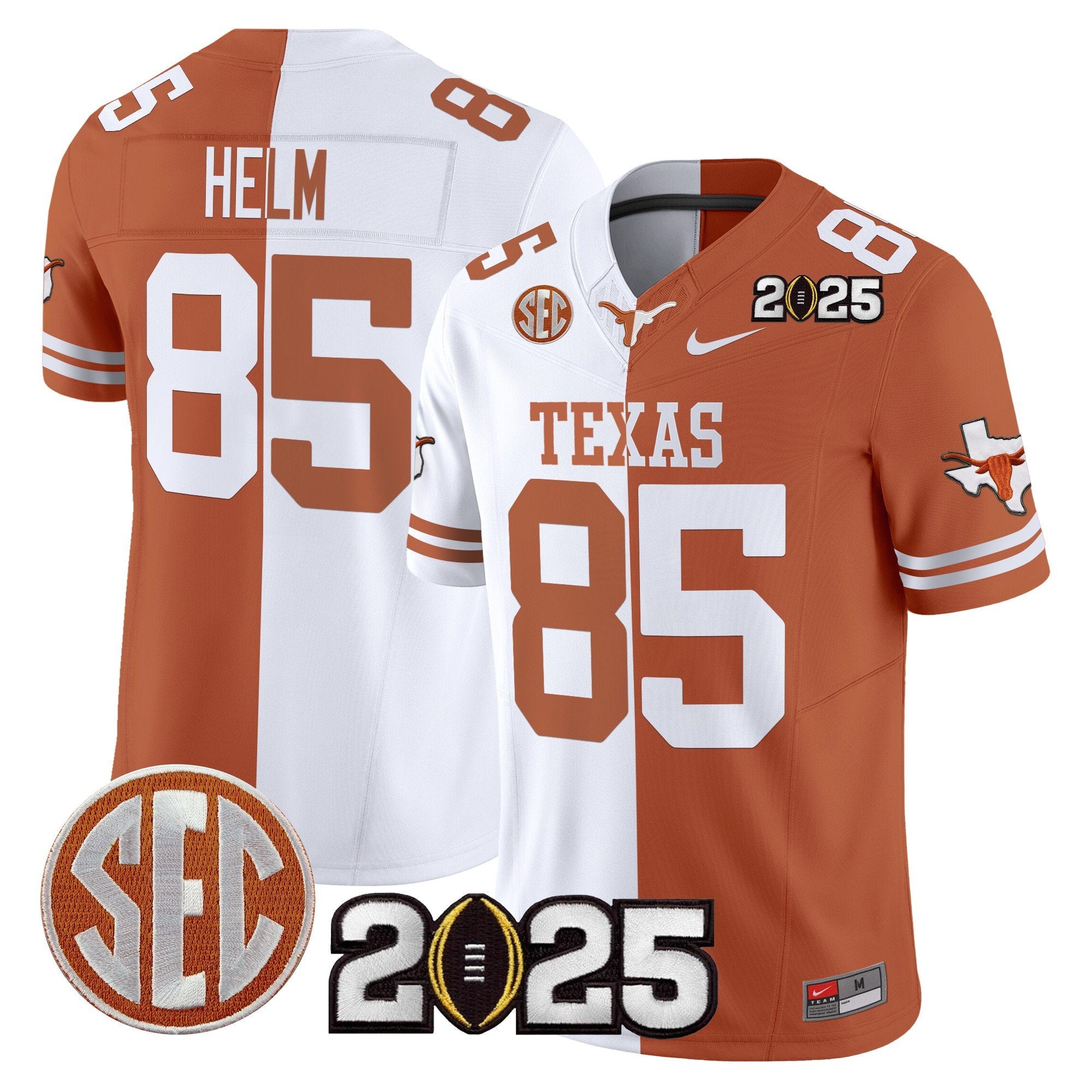 Men Texas Longhorns 2025 CFP Final Patch Vapor Limited Jersey - All Stitched