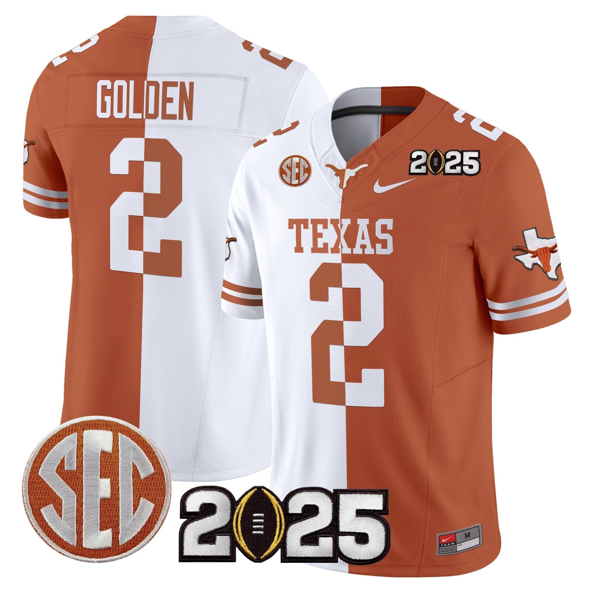 Men Texas Longhorns 2025 CFP Final Patch Vapor Limited Jersey - All Stitched