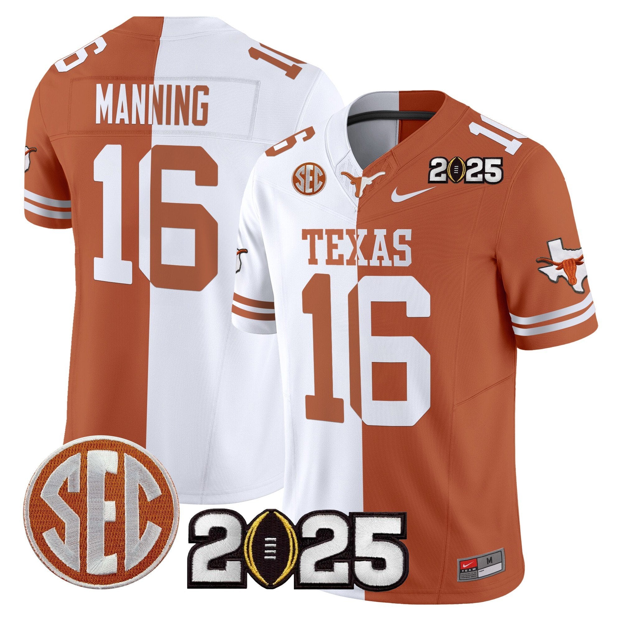 Men Texas Longhorns 2025 CFP Final Patch Vapor Limited Jersey - All Stitched