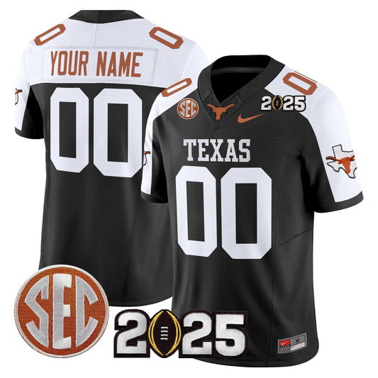 Custom Texas Longhorns 2025 CFP Final Patch Vapor Limited Jersey - All Stitched