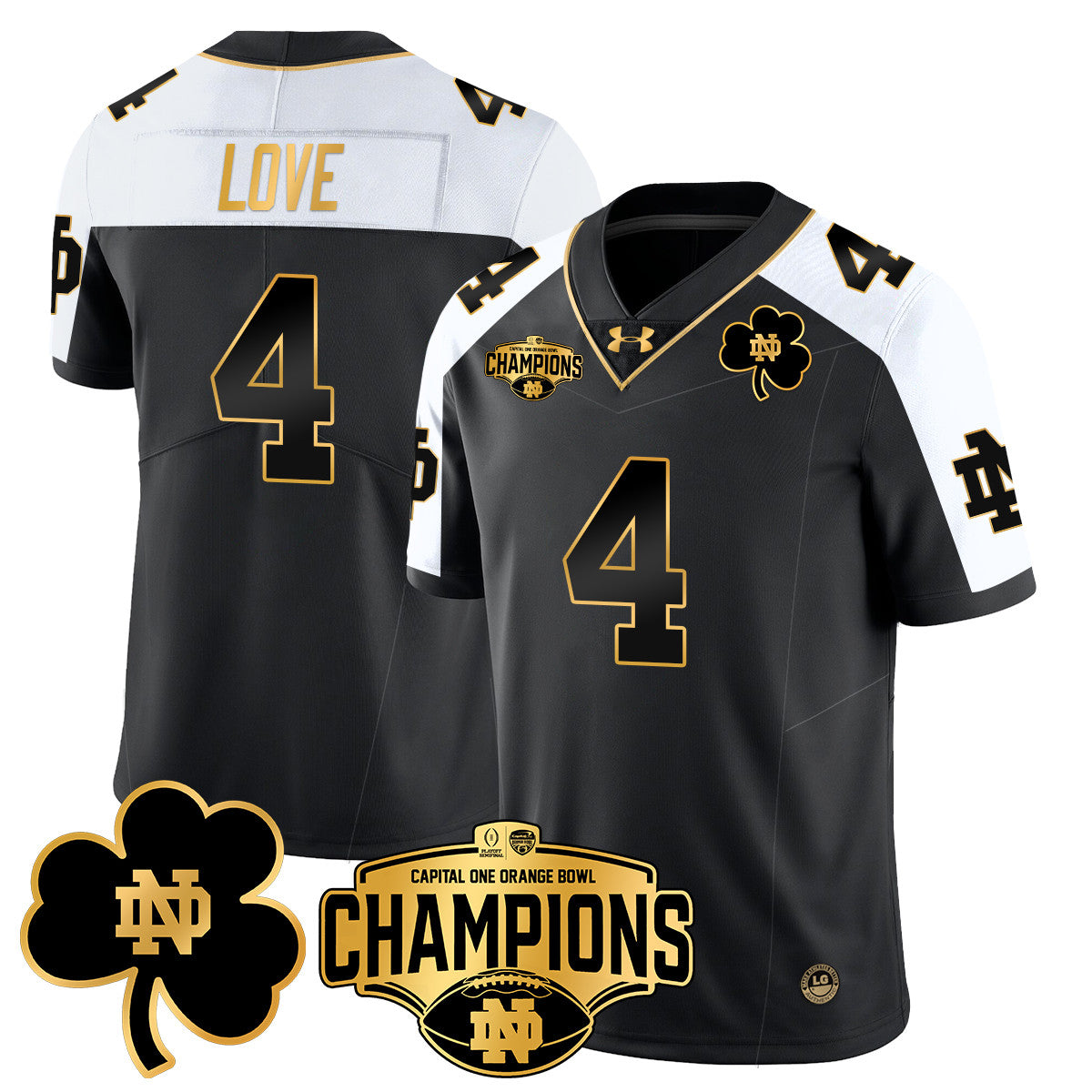 Men Notre Dame Fighting Irish 2025 Orange Bowl Champions Jersey N5 - All Stitched