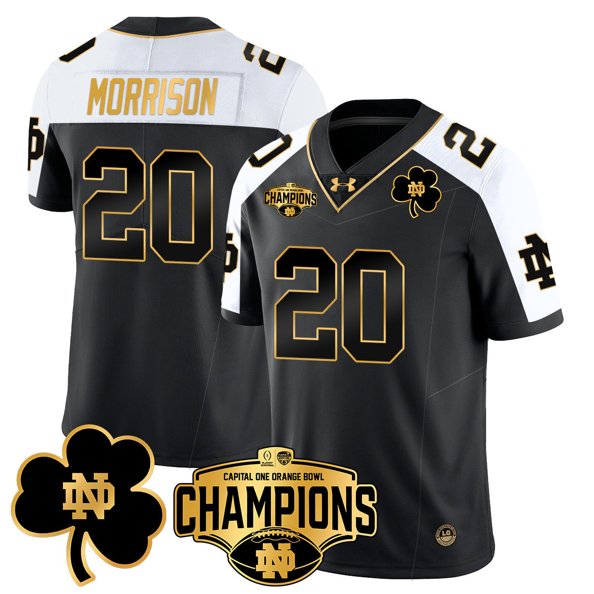Men Notre Dame Fighting Irish 2025 Orange Bowl Champions Jersey N5 - All Stitched