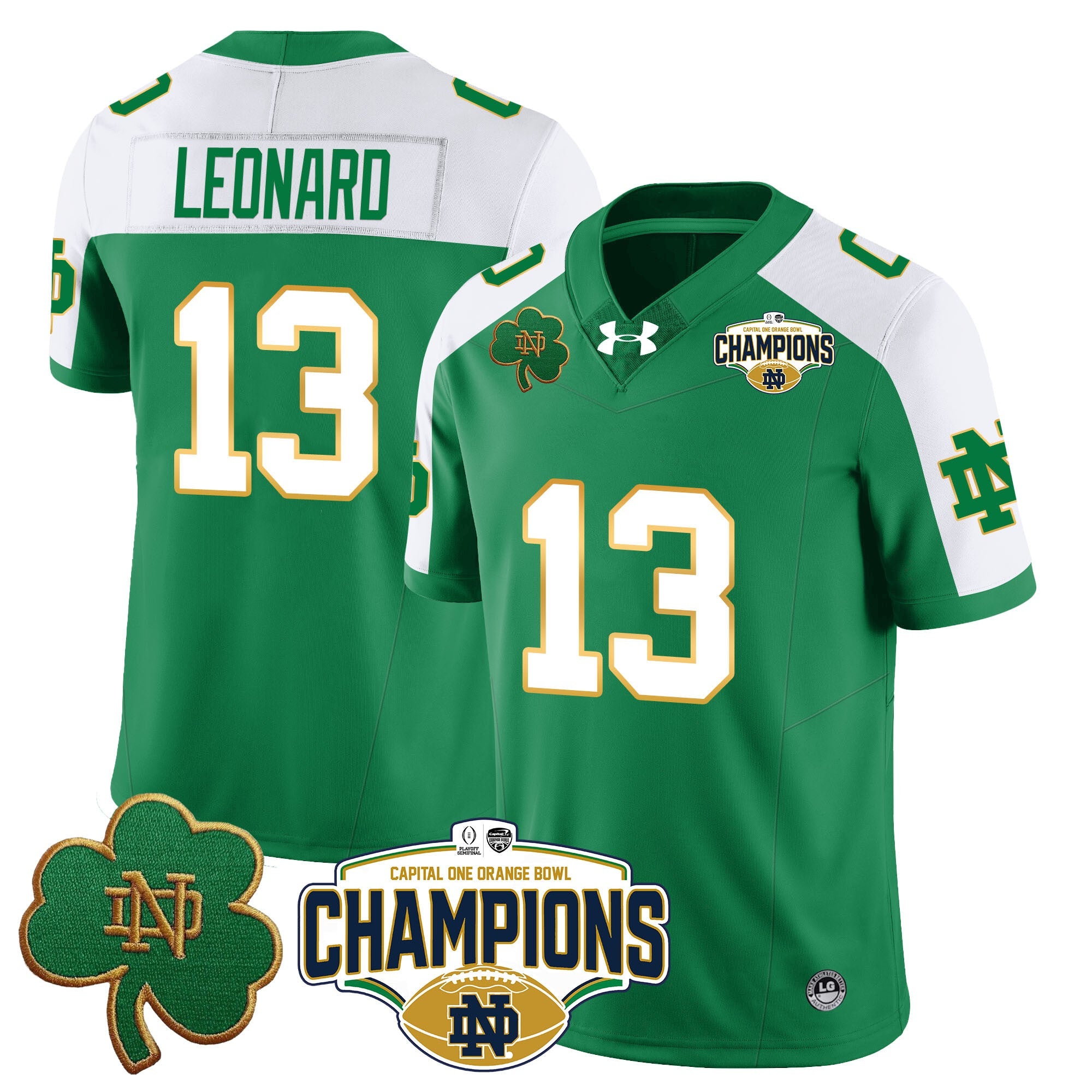 Men Notre Dame Fighting Irish 2025 Orange Bowl Champions Jersey N5 - All Stitched