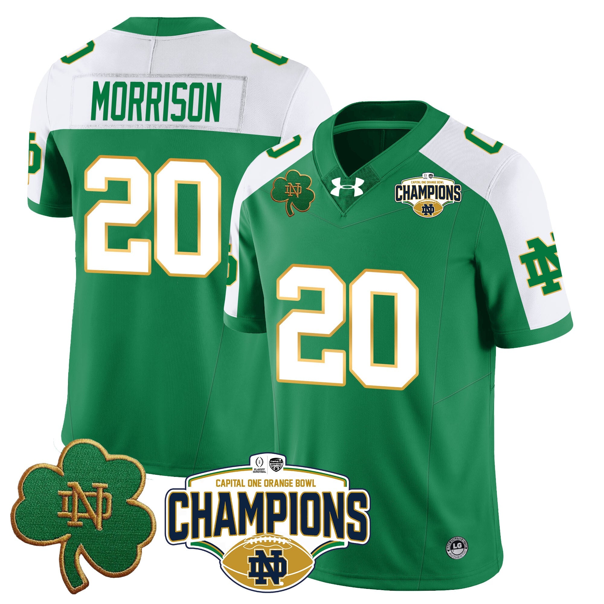 Men Notre Dame Fighting Irish 2025 Orange Bowl Champions Jersey N5 - All Stitched