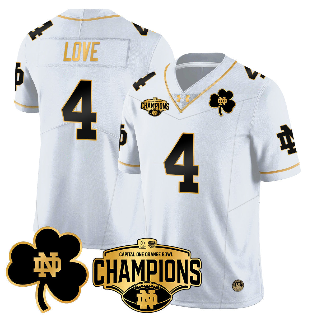 Men Notre Dame Fighting Irish 2025 Orange Bowl Champions Jersey N5 - All Stitched