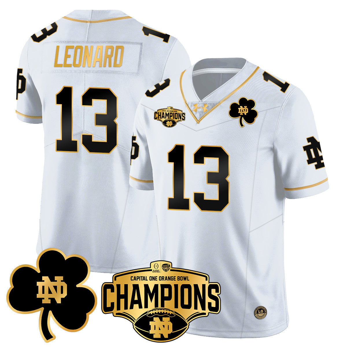 Men Notre Dame Fighting Irish 2025 Orange Bowl Champions Jersey N5 - All Stitched