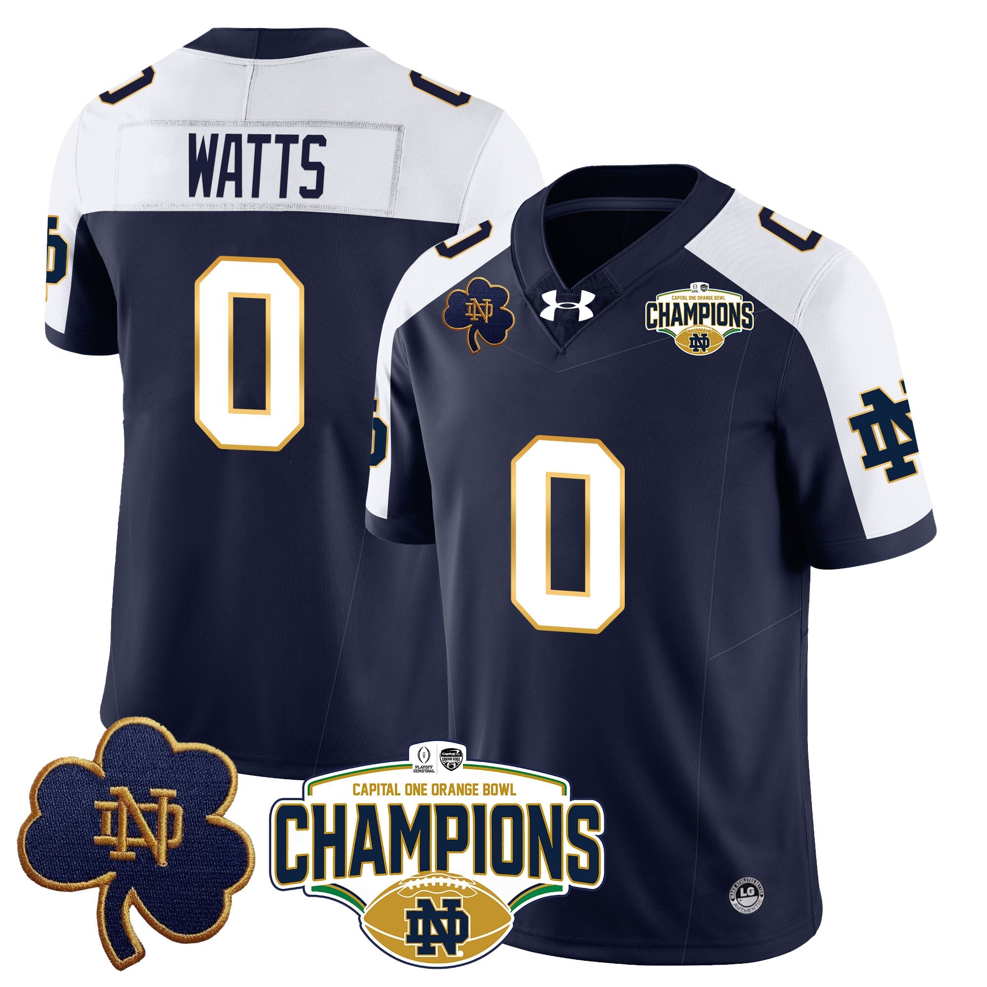 Men Notre Dame Fighting Irish 2025 Orange Bowl Champions Jersey N5 - All Stitched