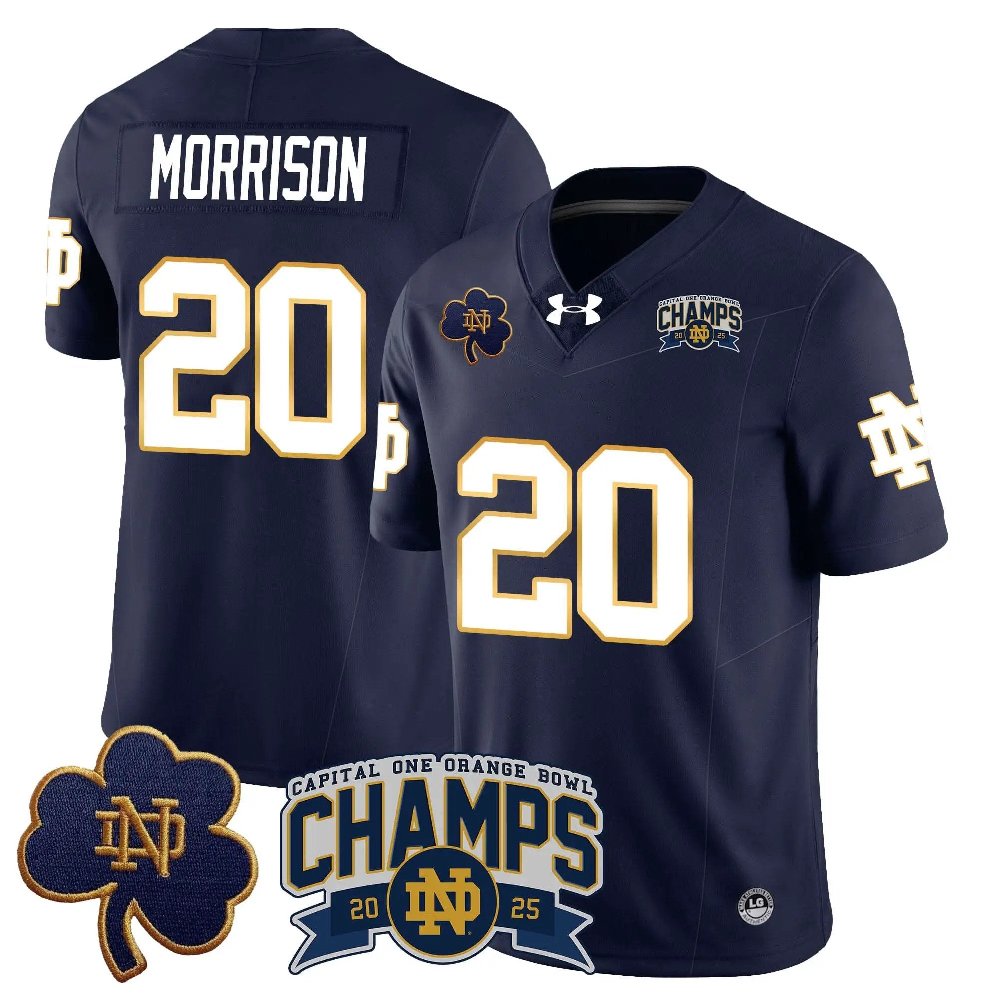 Men Notre Dame Fighting Irish 2025 Orange Bowl Champions Jersey N6 Football