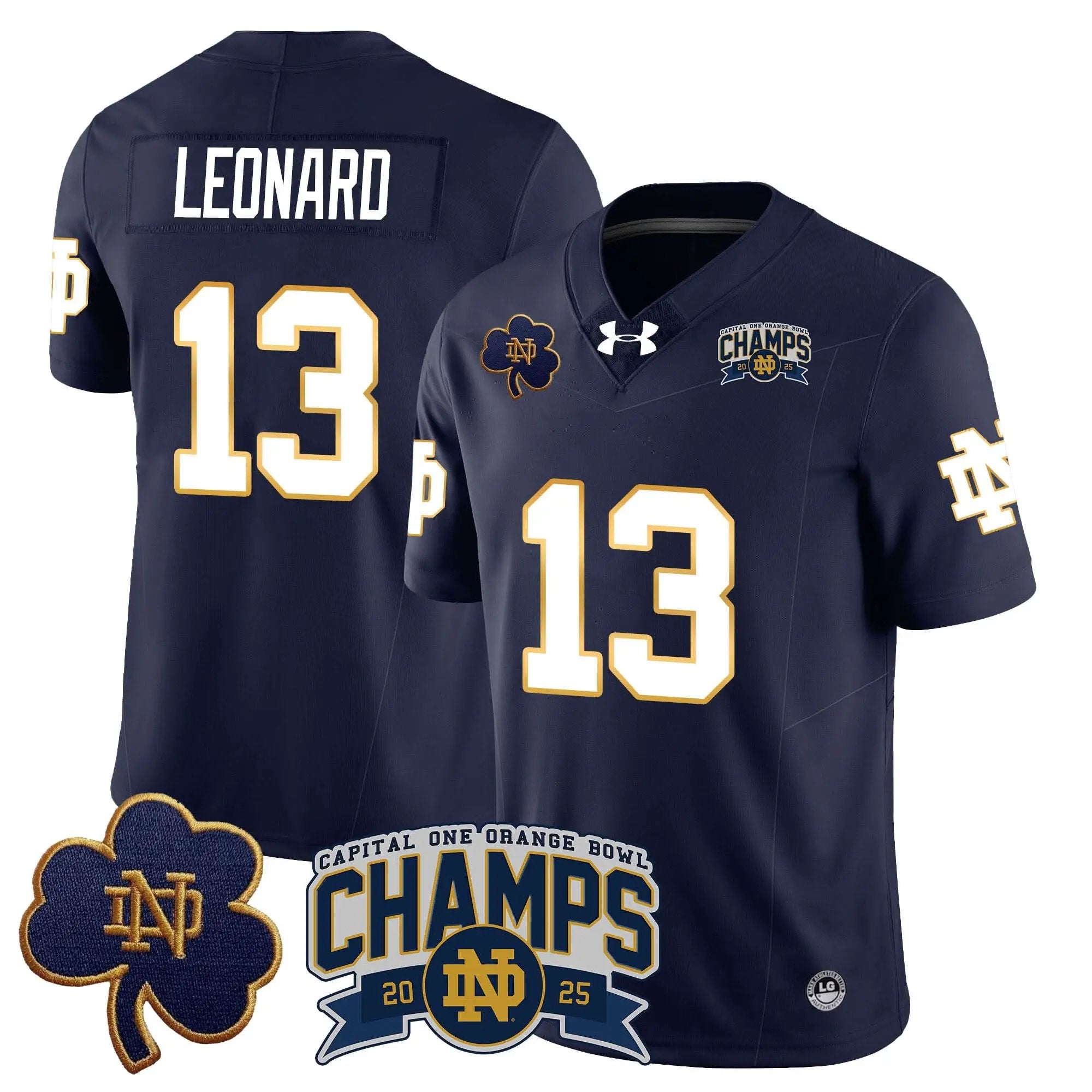 Men Notre Dame Fighting Irish 2025 Orange Bowl Champions Jersey N6 Football