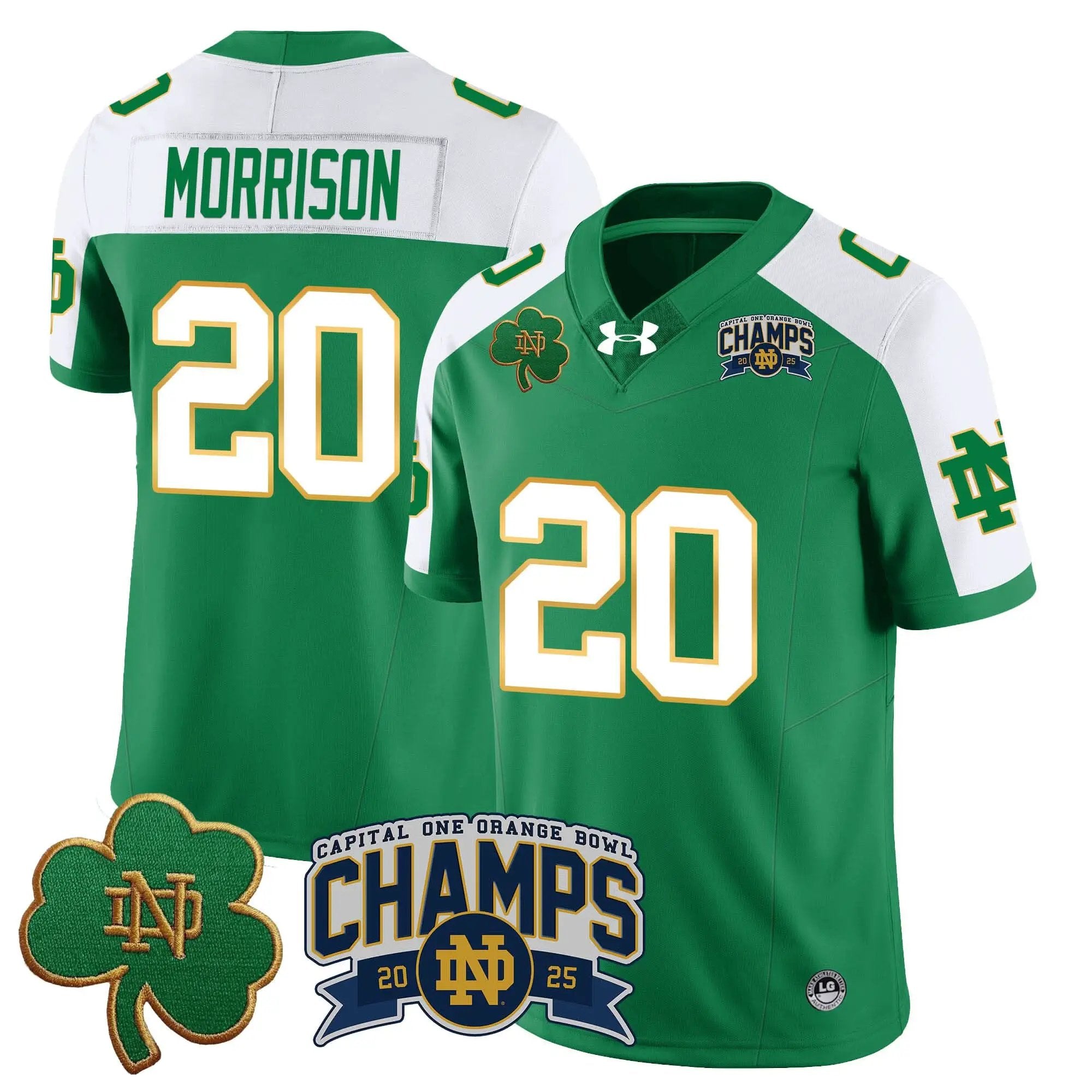 Men Notre Dame Fighting Irish 2025 Orange Bowl Champions Jersey N6 Football