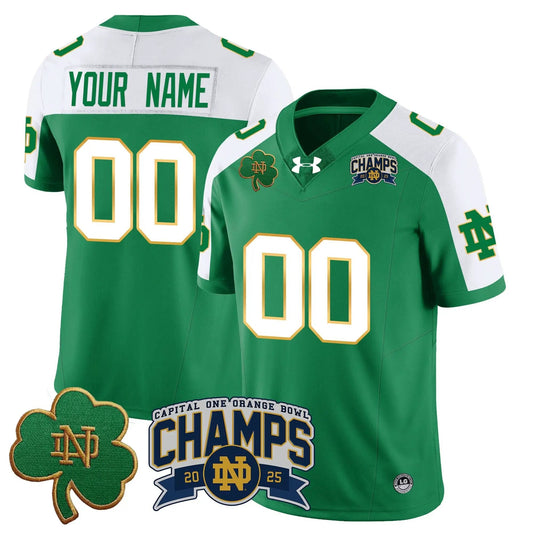 Custom Notre Dame Fighting Irish football 2025 Orange Bowl Champions Jersey N6