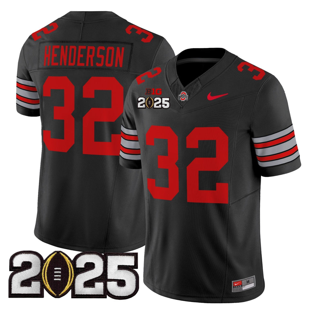 Men Ohio State Buckeyes 'Heritage Stripe' 2025 CFP Final Patch Vapor Limited Jersey - All Stitched