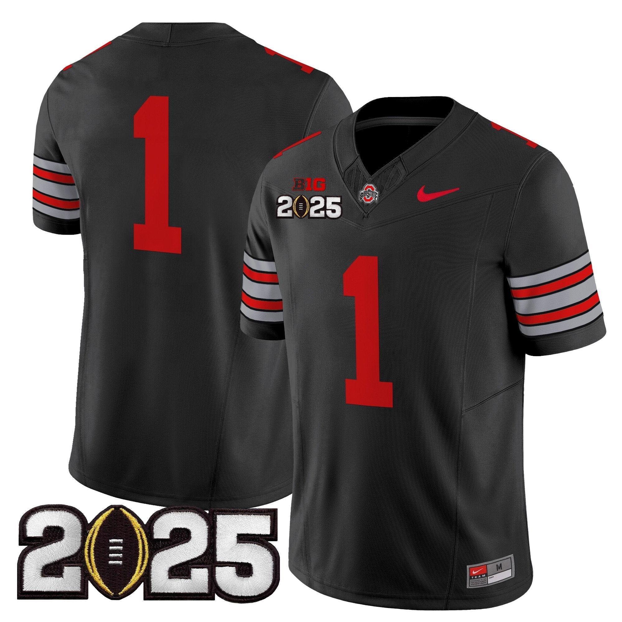 Men Ohio State Buckeyes 'Heritage Stripe' 2025 CFP Final Patch Vapor Limited Jersey - All Stitched