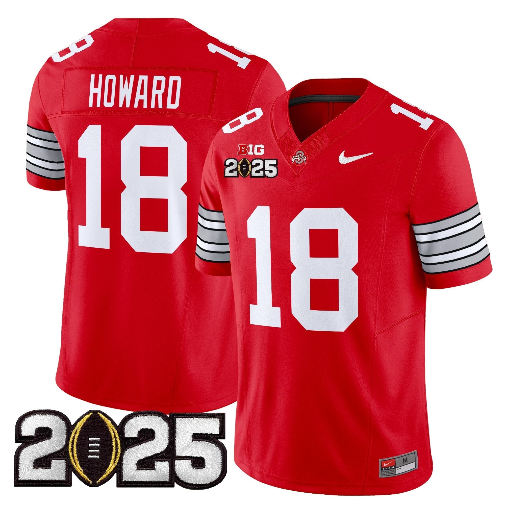 Men Ohio State Buckeyes 'Heritage Stripe' 2025 CFP Final Patch Vapor Limited Jersey - All Stitched