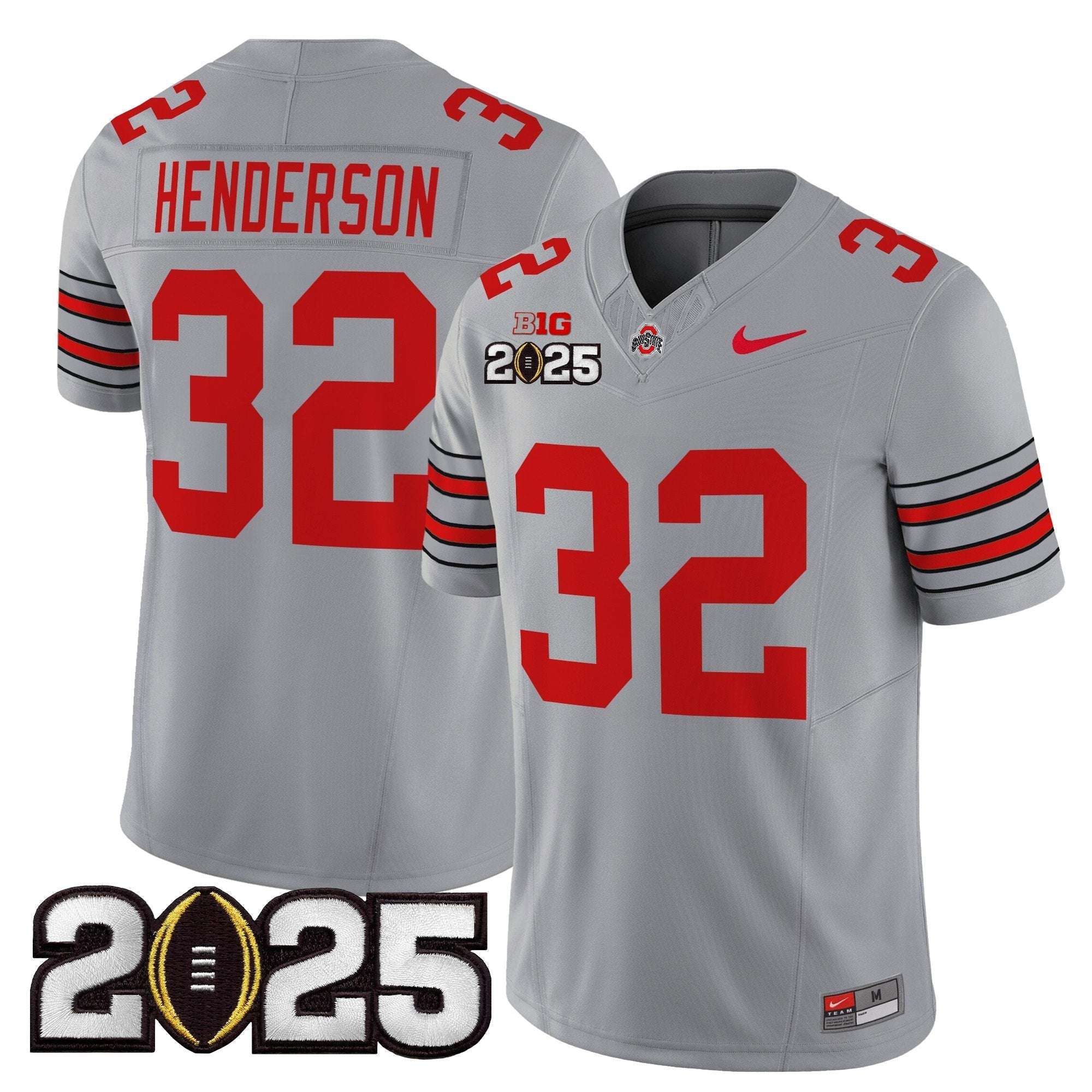 Men Ohio State Buckeyes 'Heritage Stripe' 2025 CFP Final Patch Vapor Limited Jersey - All Stitched